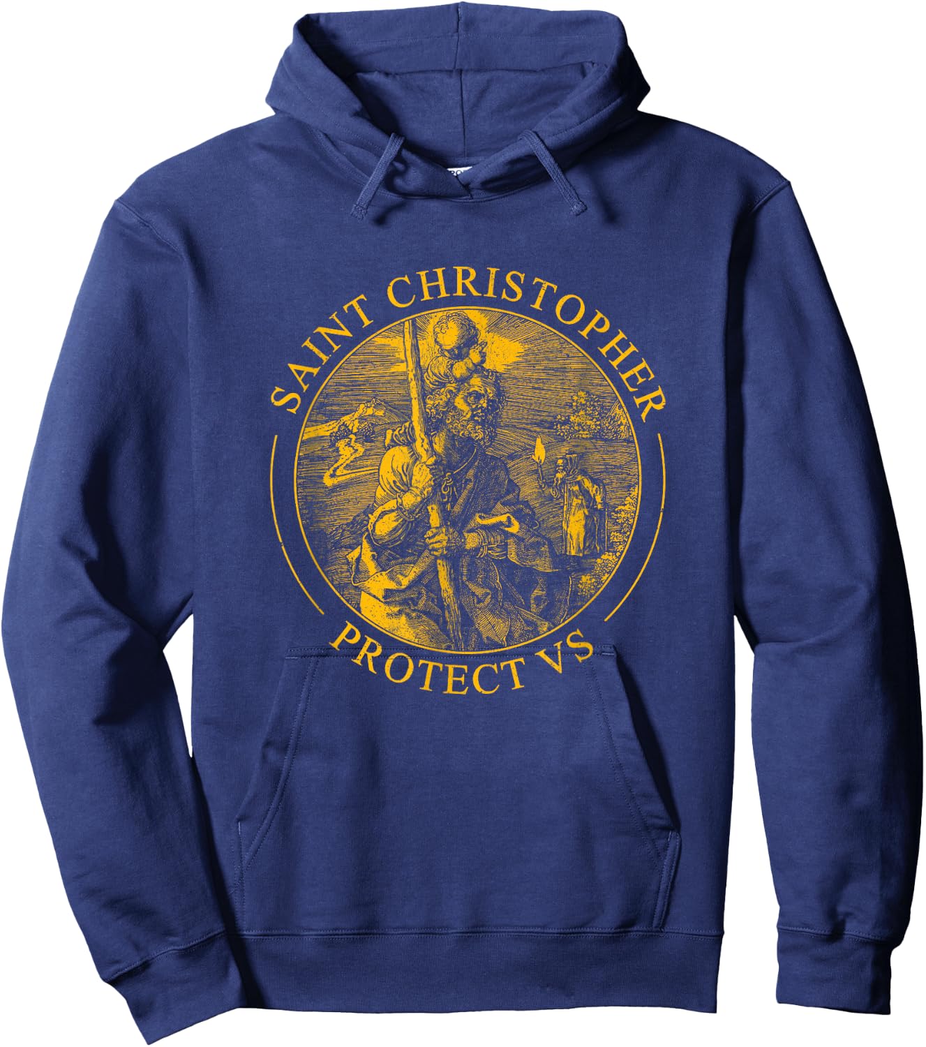 San Cristóbal Travel Patron Saint Christopher Protect Us Hoodie - Hoodie | Navy