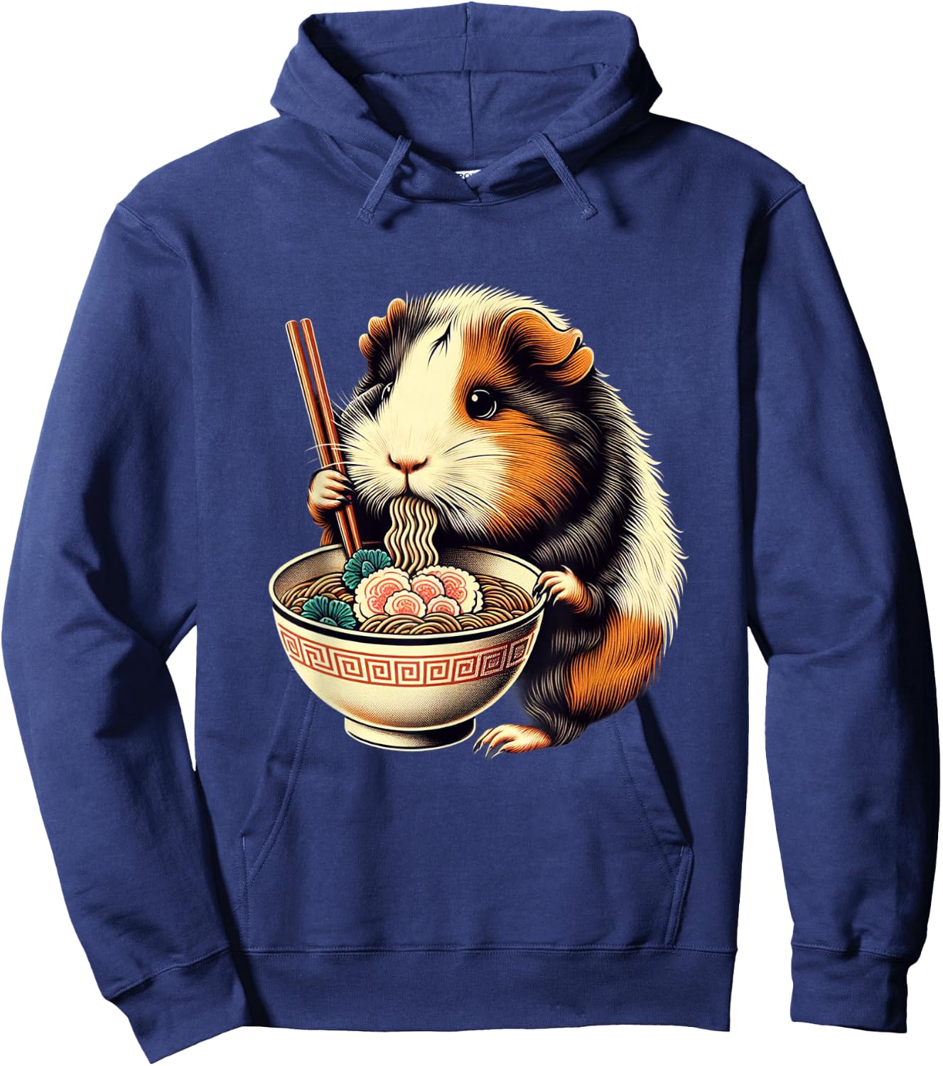 Guinea Pig Ramen Kawaii Neko Japanese Noodles Aesthetic Hoodie - Hoodie | Navy