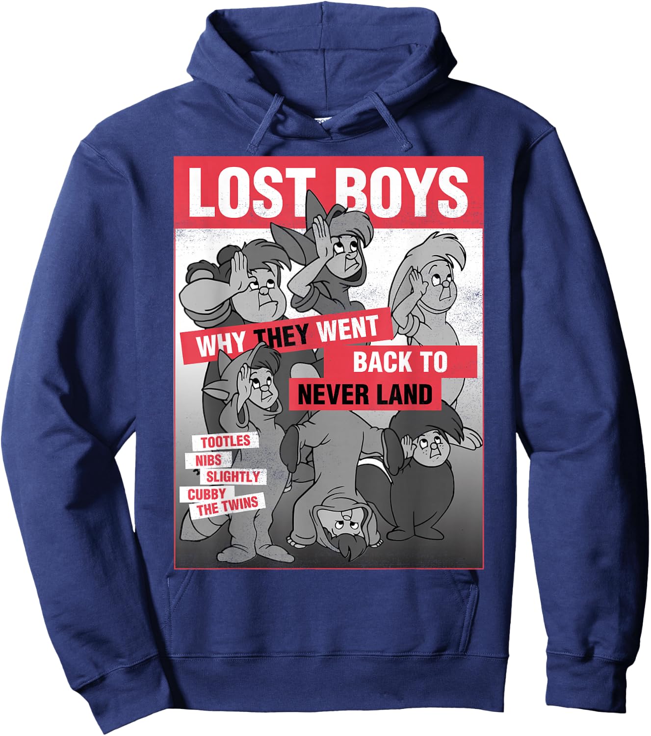 Disney Peter Pan Lost Boys Classic Group Shot Poster Hoodie - Hoodie | Navy