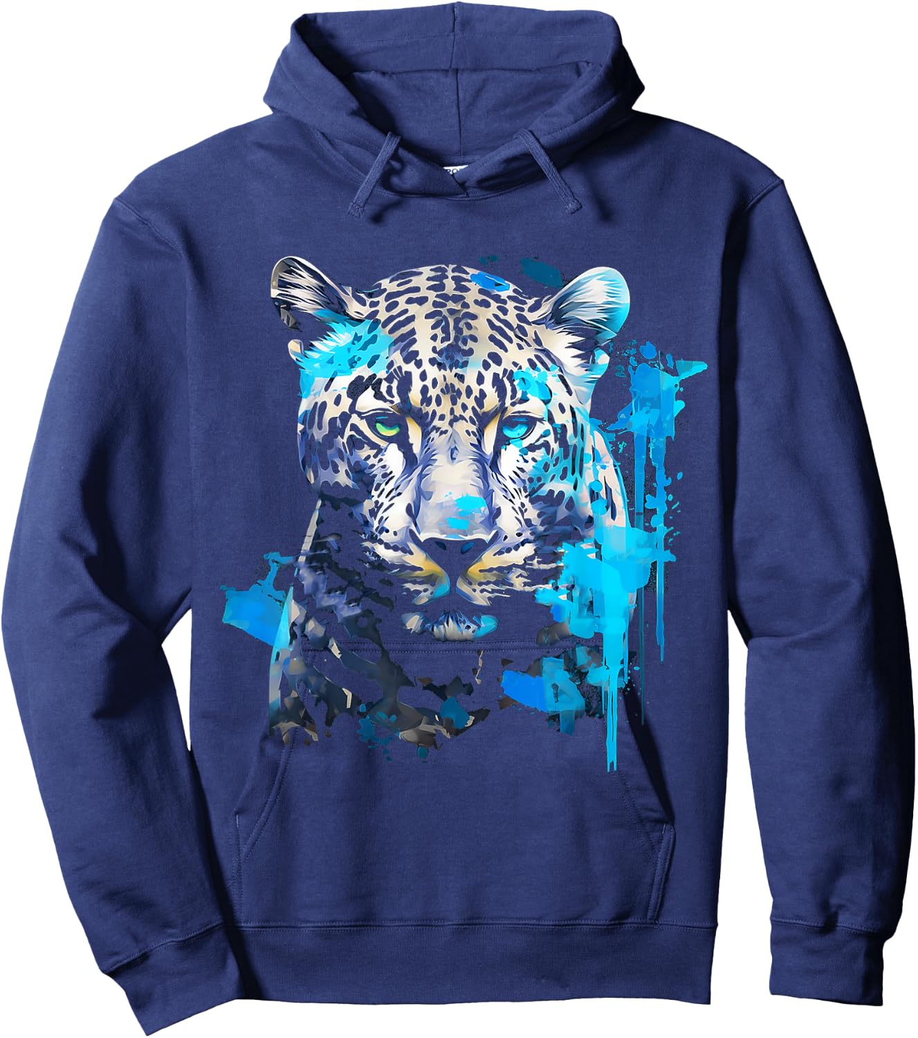 Leopard Abstract Animal Art Painting Graphic Leopard Hoodie - Hoodie | Navy
