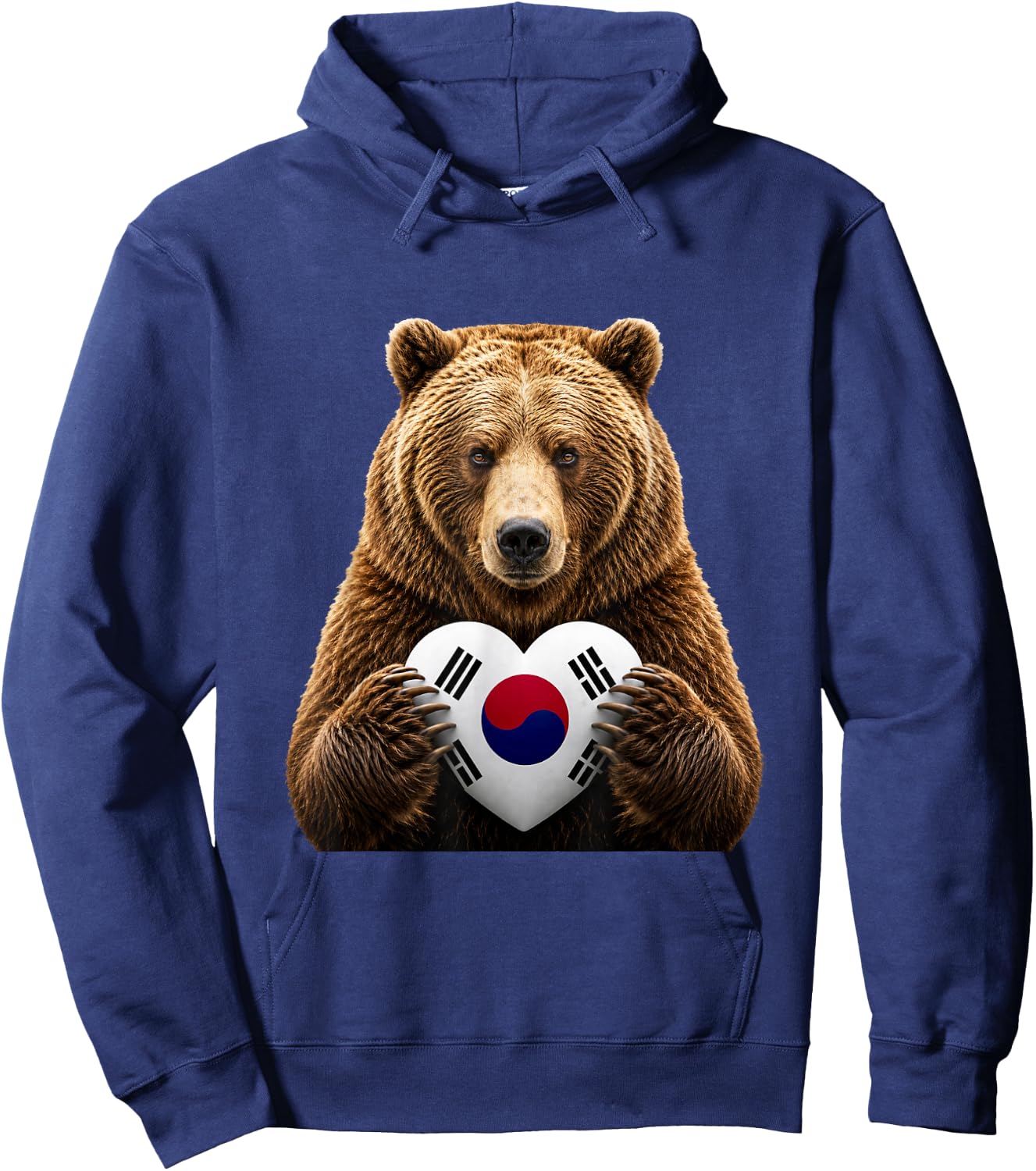 South Korea Flag Heart Pride Heritage Bear South Korean Hoodie - Hoodie | Navy