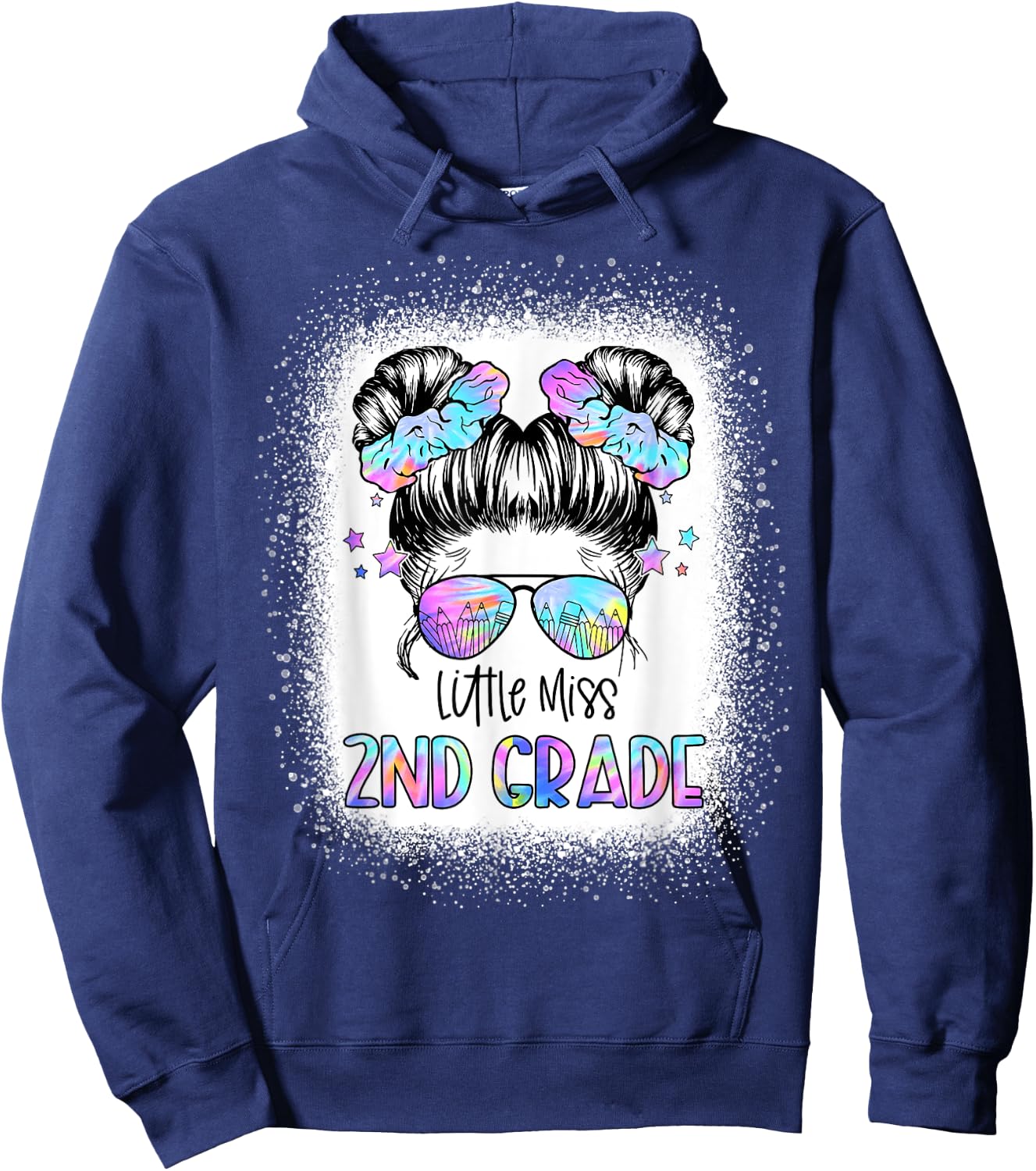 Little Miss 2nd Grade First Day Of School Second Grade Girls Hoodie - Hoodie | Navy