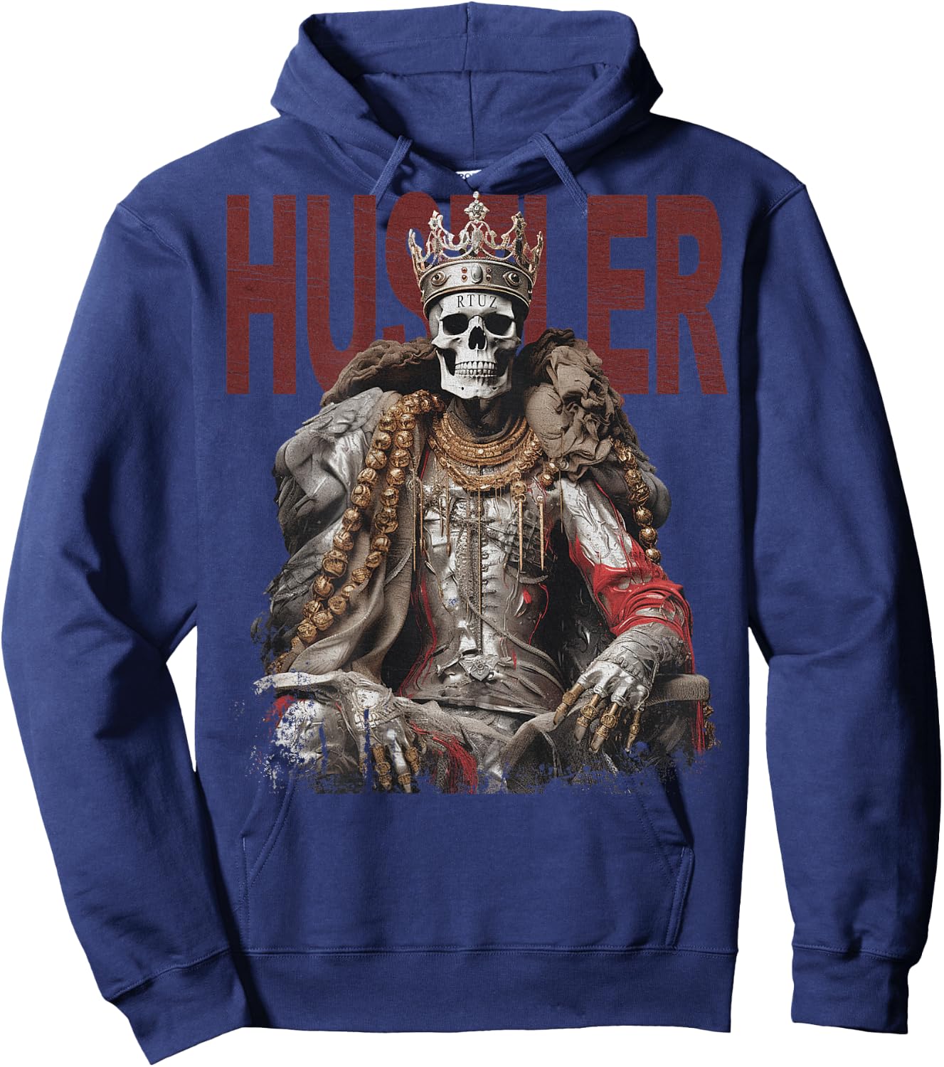 Backprint Streetwear Mode Vintage Damen Herren Schädel Skull Hoodie - Hoodie | Navy
