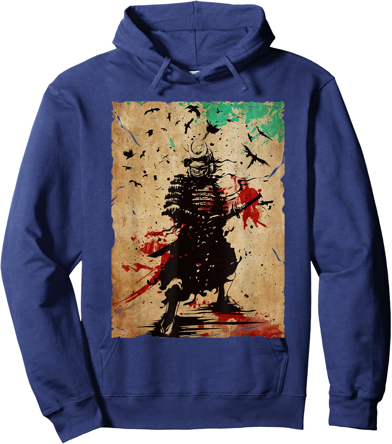Japanese Vintage Samurai Fighter Retro Art Design Hoodie - Hoodie | Navy