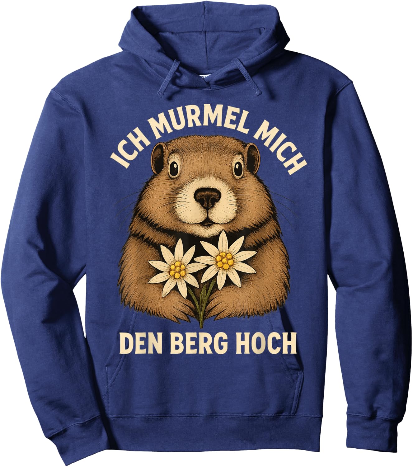 Ich Murmel Mich Den Berg Hoch Lustiges Murmeltier Edelweiß Hoodie - Hoodie | Navy