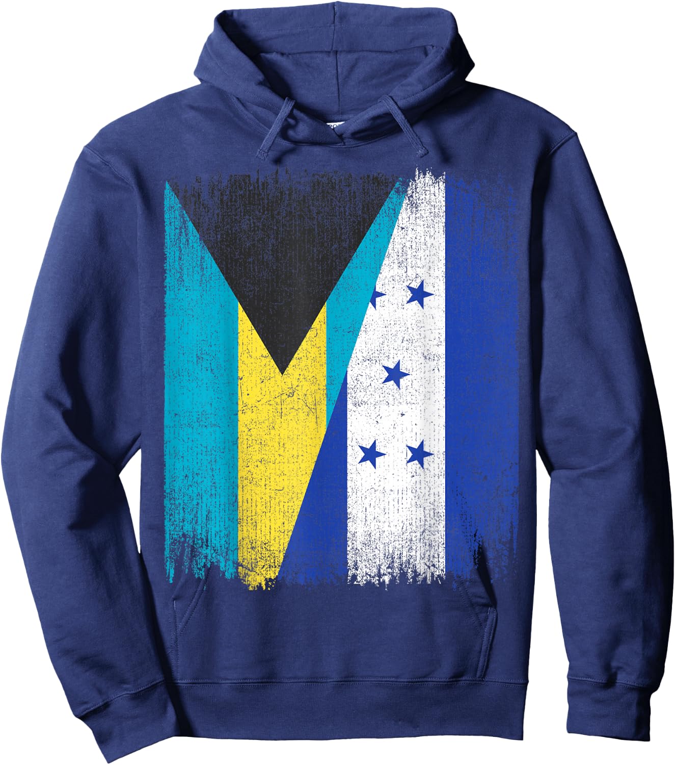 Half Bahamas Honduras Split Flag Bahamian Pride Roots Hoodie - Hoodie | Navy