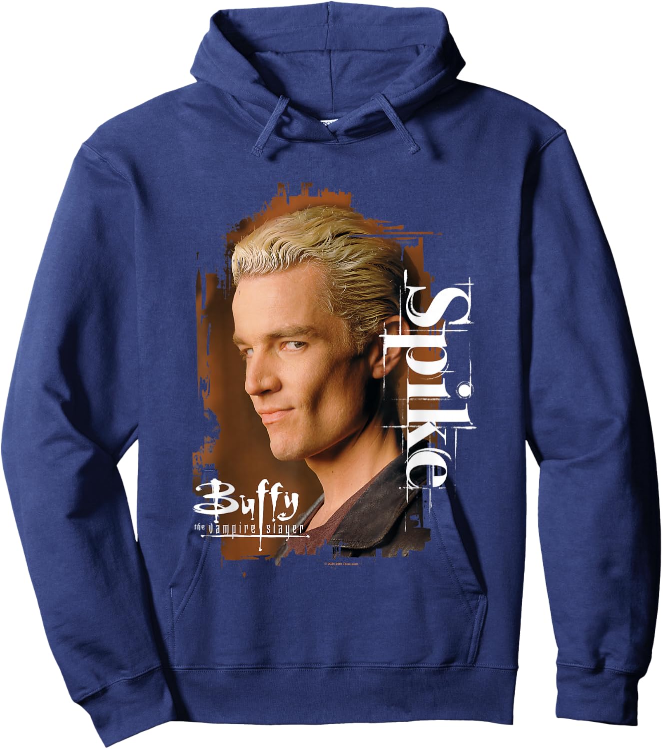 Buffy The Vampire Slayer Spike Face Closeup Vintage Poster , black Hoodie - Hoodie | Navy