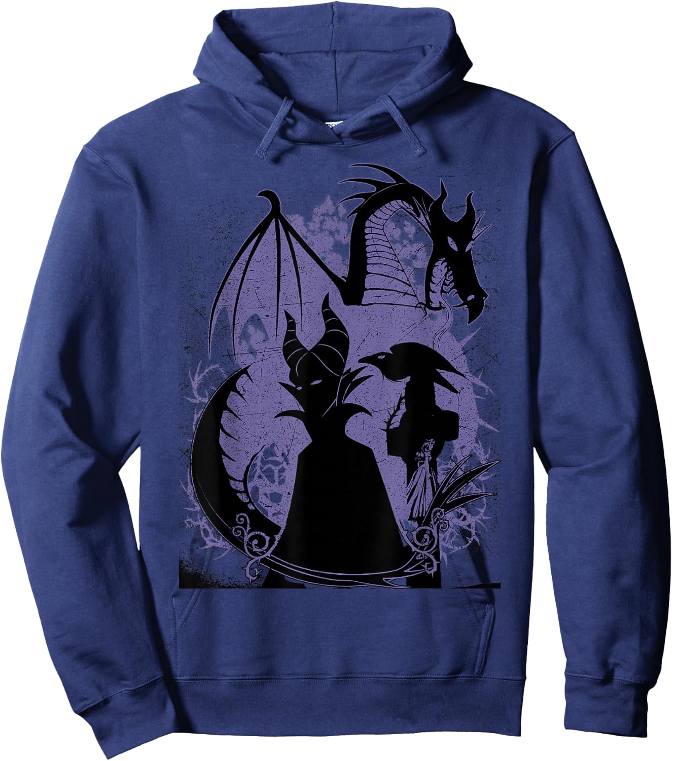 Disney Sleeping Beauty Maleficent Dragon Silhouette Hoodie - Hoodie | Navy