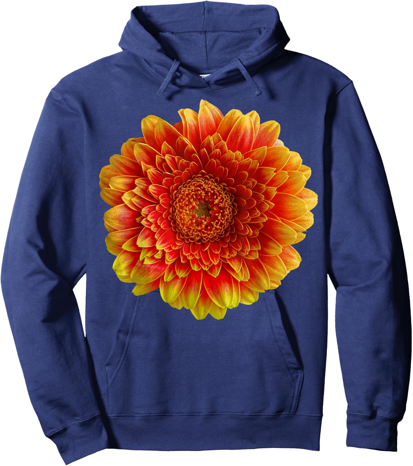 Red Orange Yellow Gerber Daisy Flower Blossom Gardener Hoodie - Hoodie | Navy