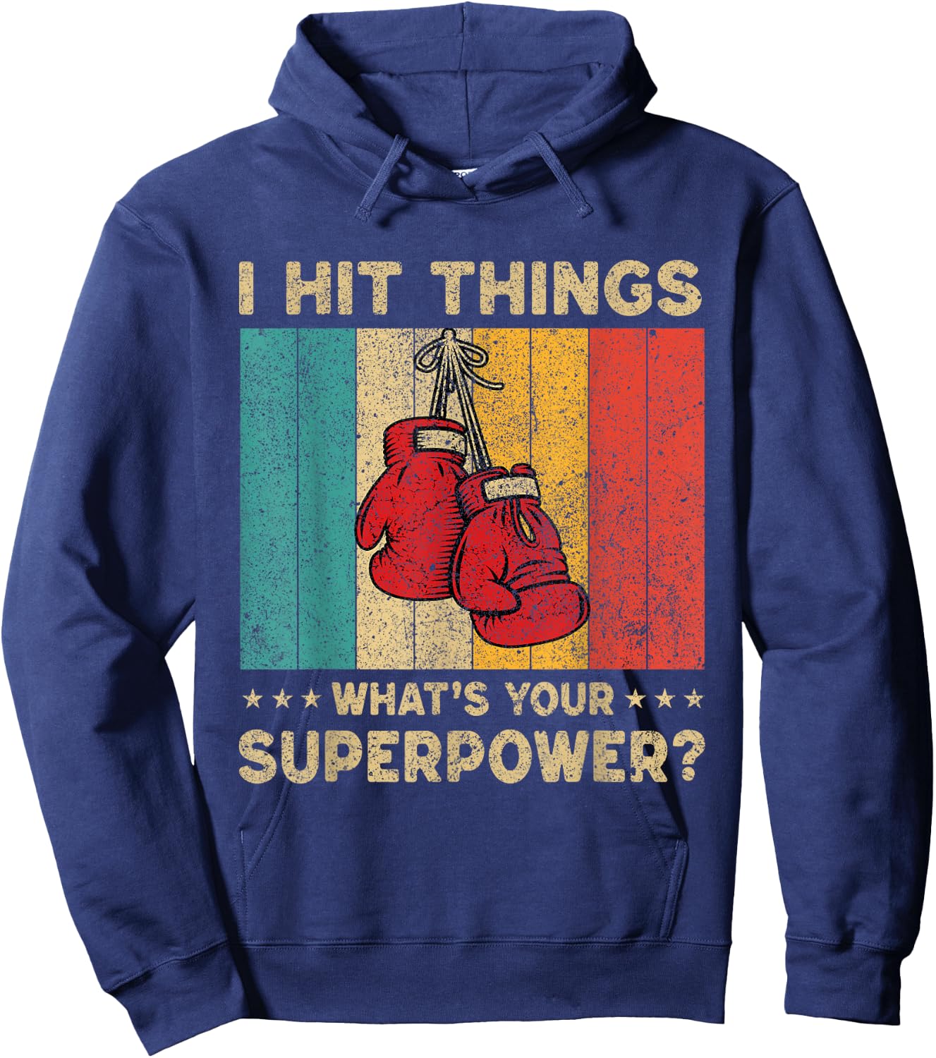 I Throw Punches Vintage Boxing Boxer Hoodie - Hoodie | Navy