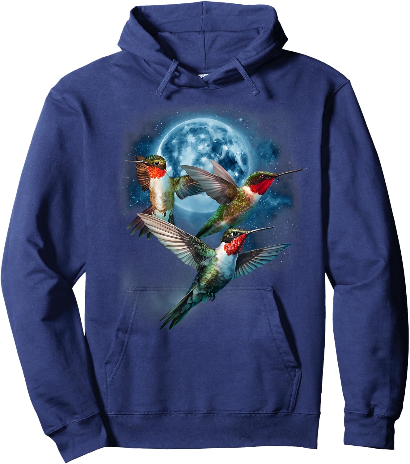 Hummingbird Shirt - Howling at the Moon Hummingbird Hoodie - Hoodie | Navy