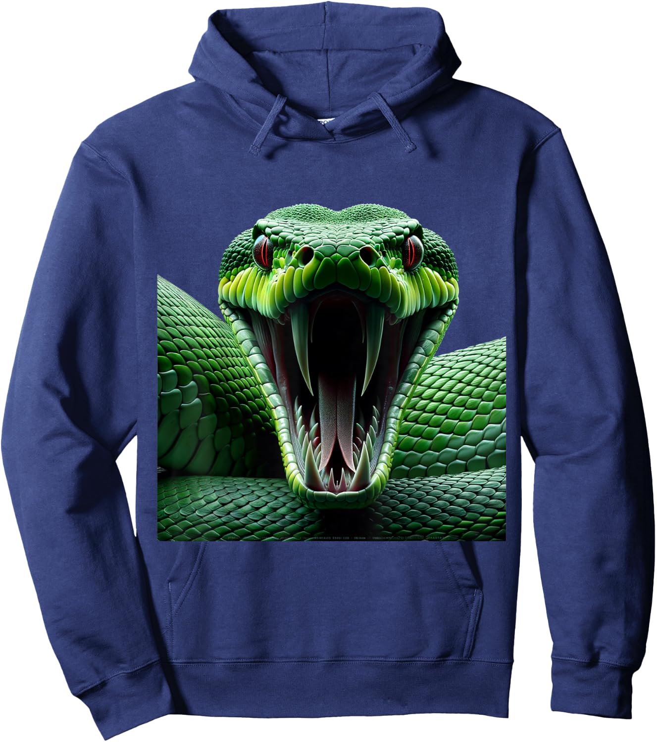 Green Anaconda Shirt Gothic Snake Venomous Serpent Reptile Hoodie - Hoodie | Navy