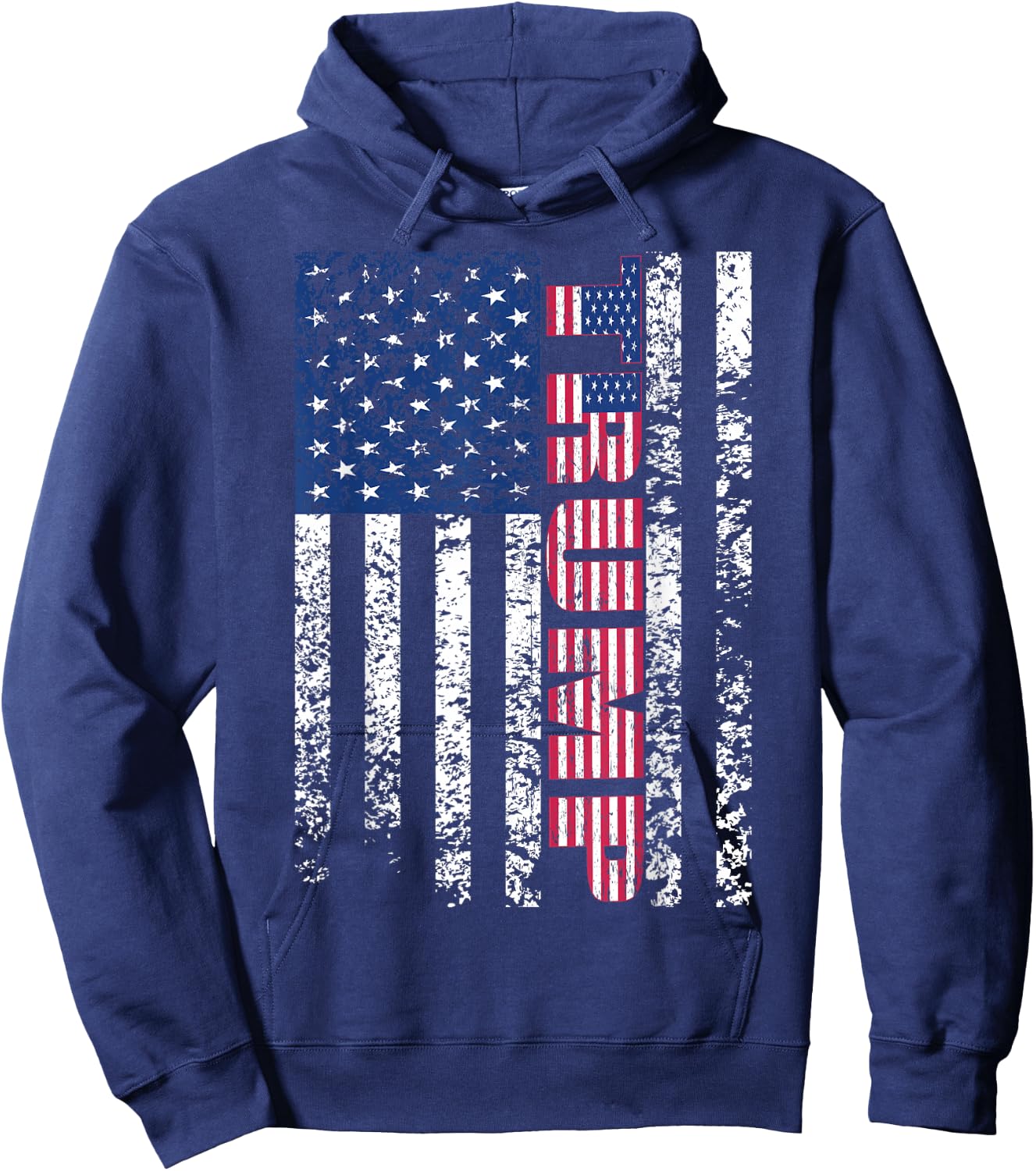 Trump Vintage Retro Distressed USA Flag American trump flags Hoodie - Hoodie | Navy