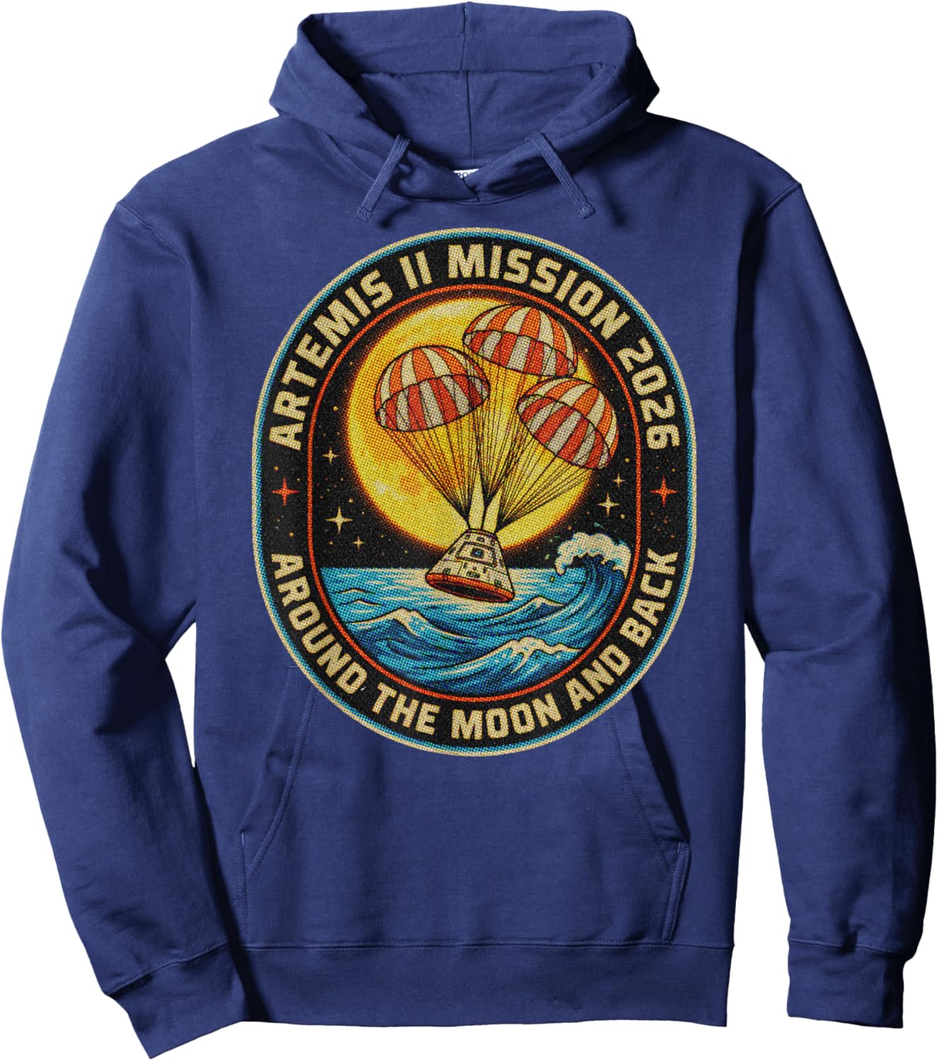 Artemis II Mission 2026 Shirt Around The Moon and Back Hoodie - Hoodie | Navy