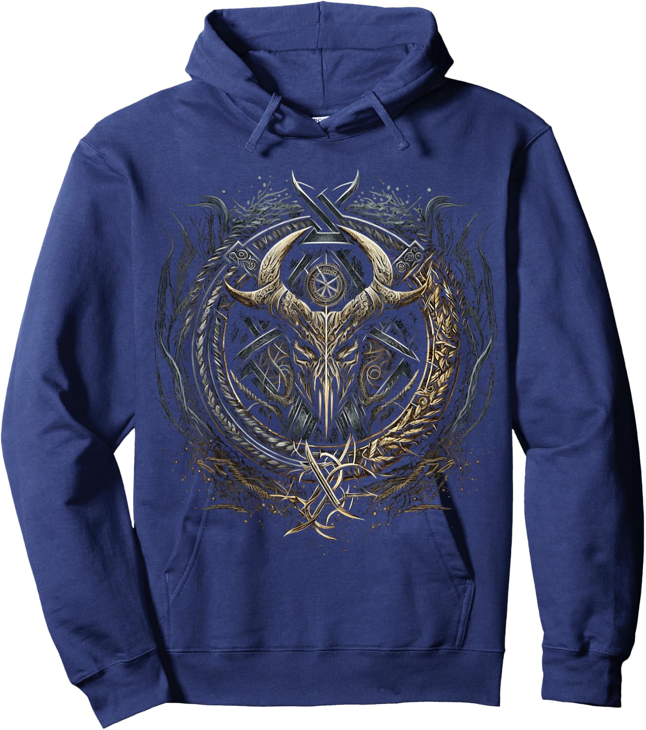 Horn of Odin Northman Valhalla Norse Mythology Hoodie - Hoodie | Navy