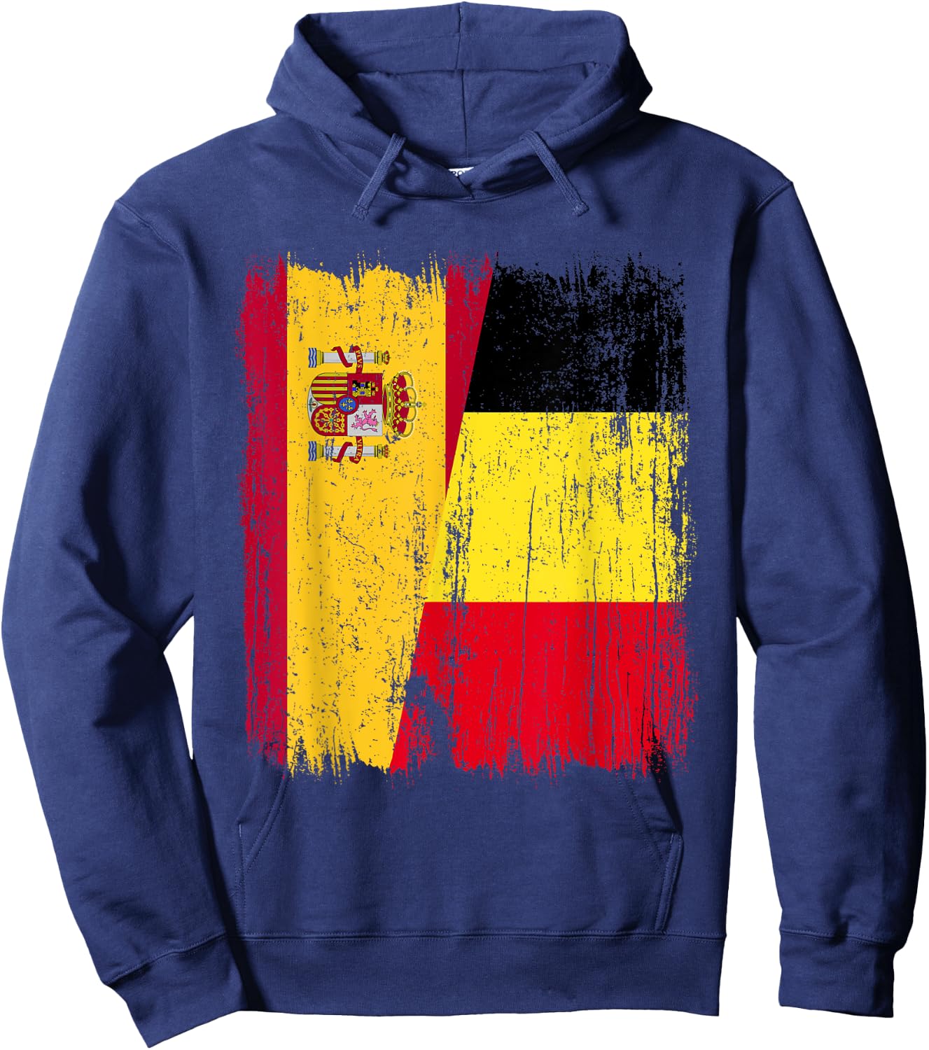 Espagne Belgique Demi Drapeau Espagne Belge Jersey Hoodie - Hoodie | Navy
