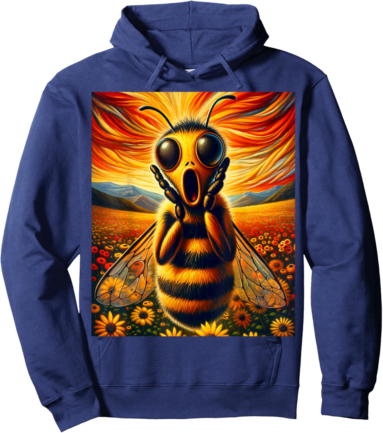 Artsy Product for Bee Lovers | Apiarist Artistic Bee Hoodie - Hoodie | Navy