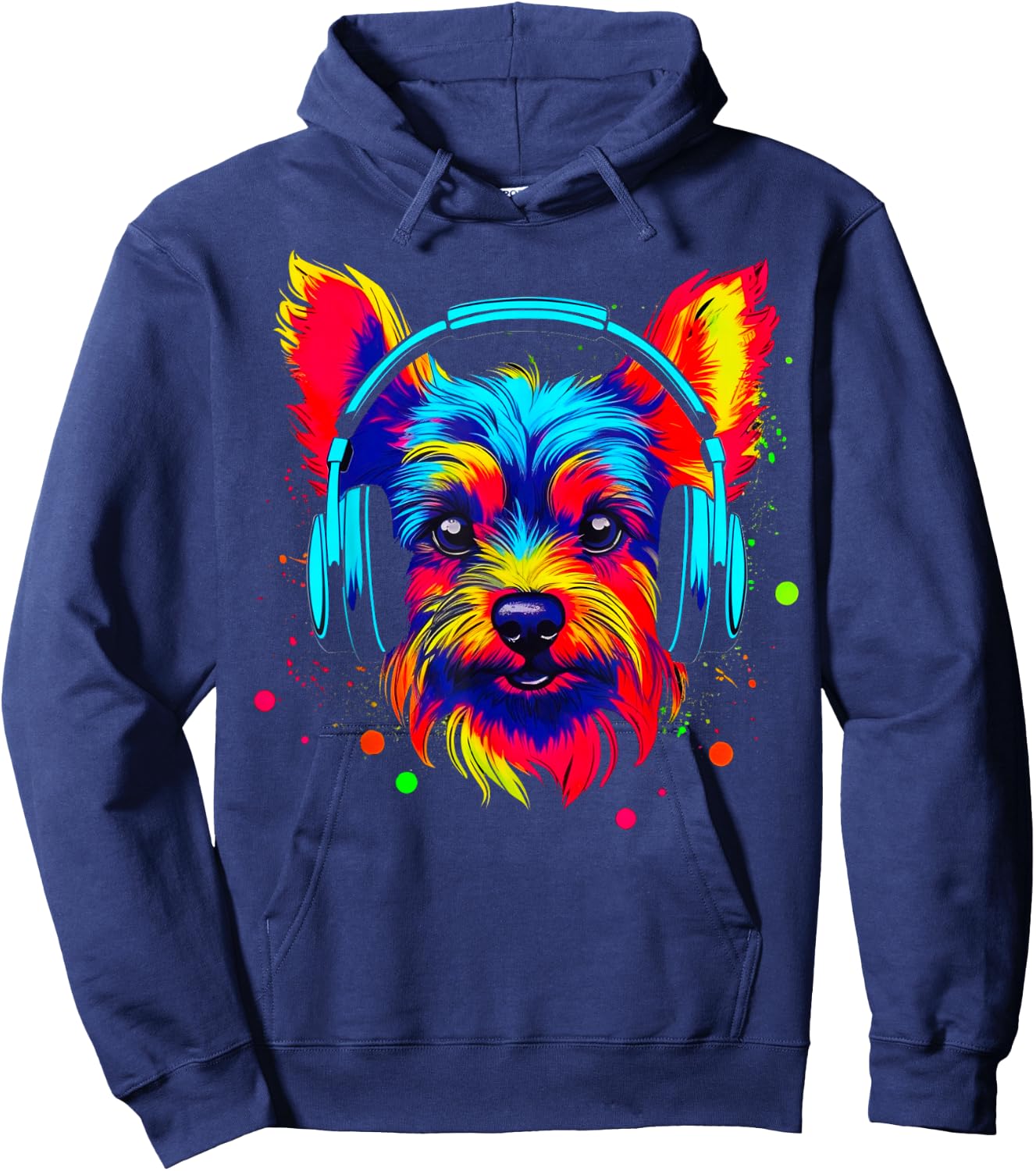 Yorkie Dog Yorkshire Terrier DJ Hoodie - Hoodie | Navy