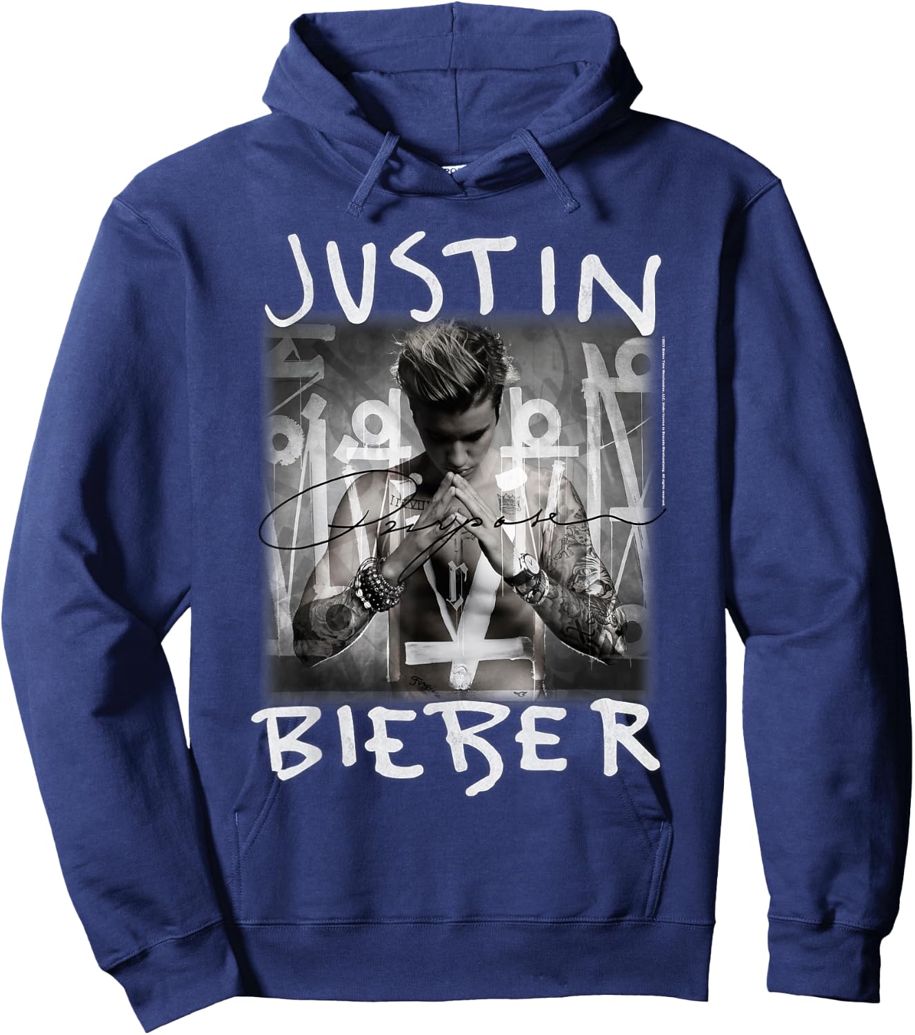 Justin Bieber Purpose Album Cover by Rock Off Hoodie - Hoodie | Navy