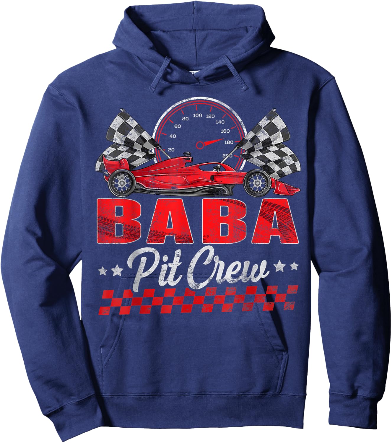 Race Car Birthday Party Racing Family Baba Pit Crew Hoodie - Hoodie | Navy