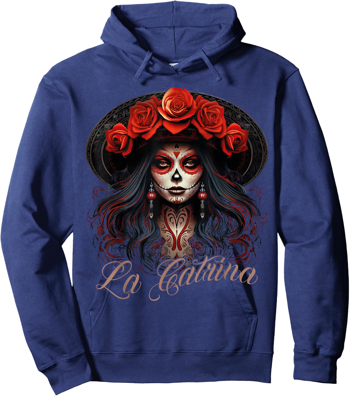La Catrina Cool Dia De Los Muertos Design La Catrina , black Hoodie - Hoodie | Navy