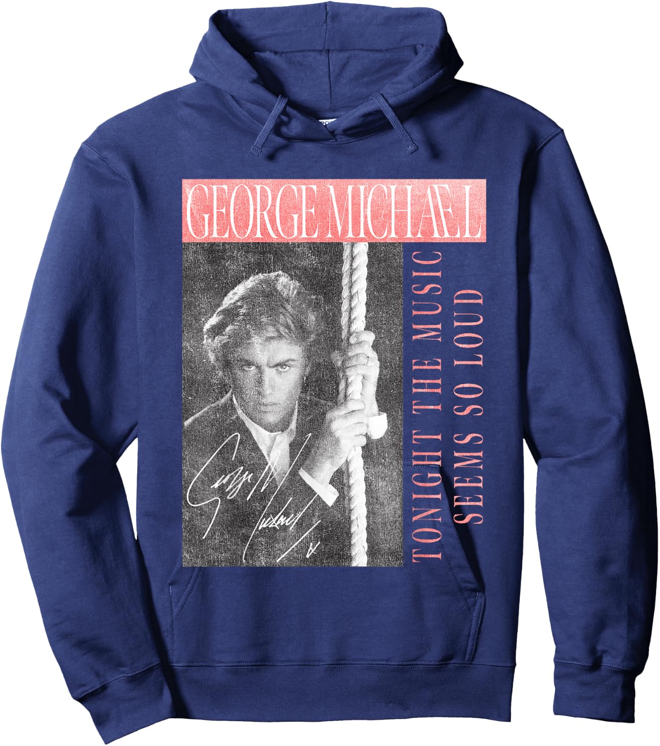 George Michael Tonight the music seems so loud , Black, S Hoodie - Hoodie | Navy