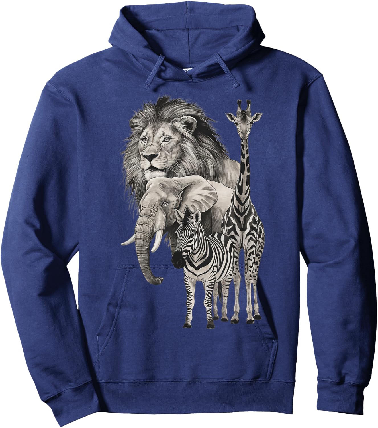 Afrika Motiv, Löwe, Elefant, Giraffe, Zebra Fans Afrikaliebe , black Hoodie - Hoodie | Navy
