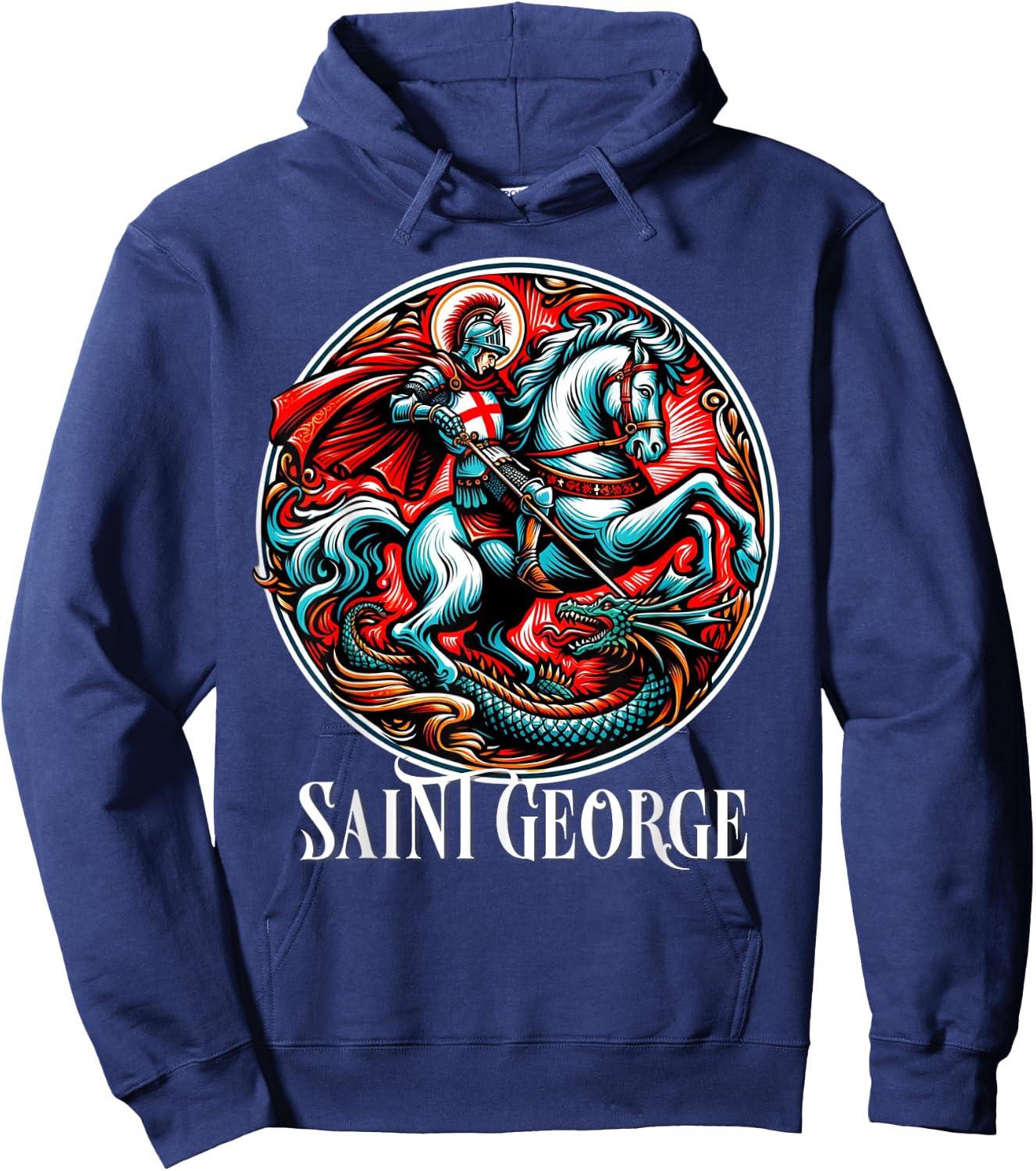 Saint George and the Dragon England Catholic Hoodie - Hoodie | Navy
