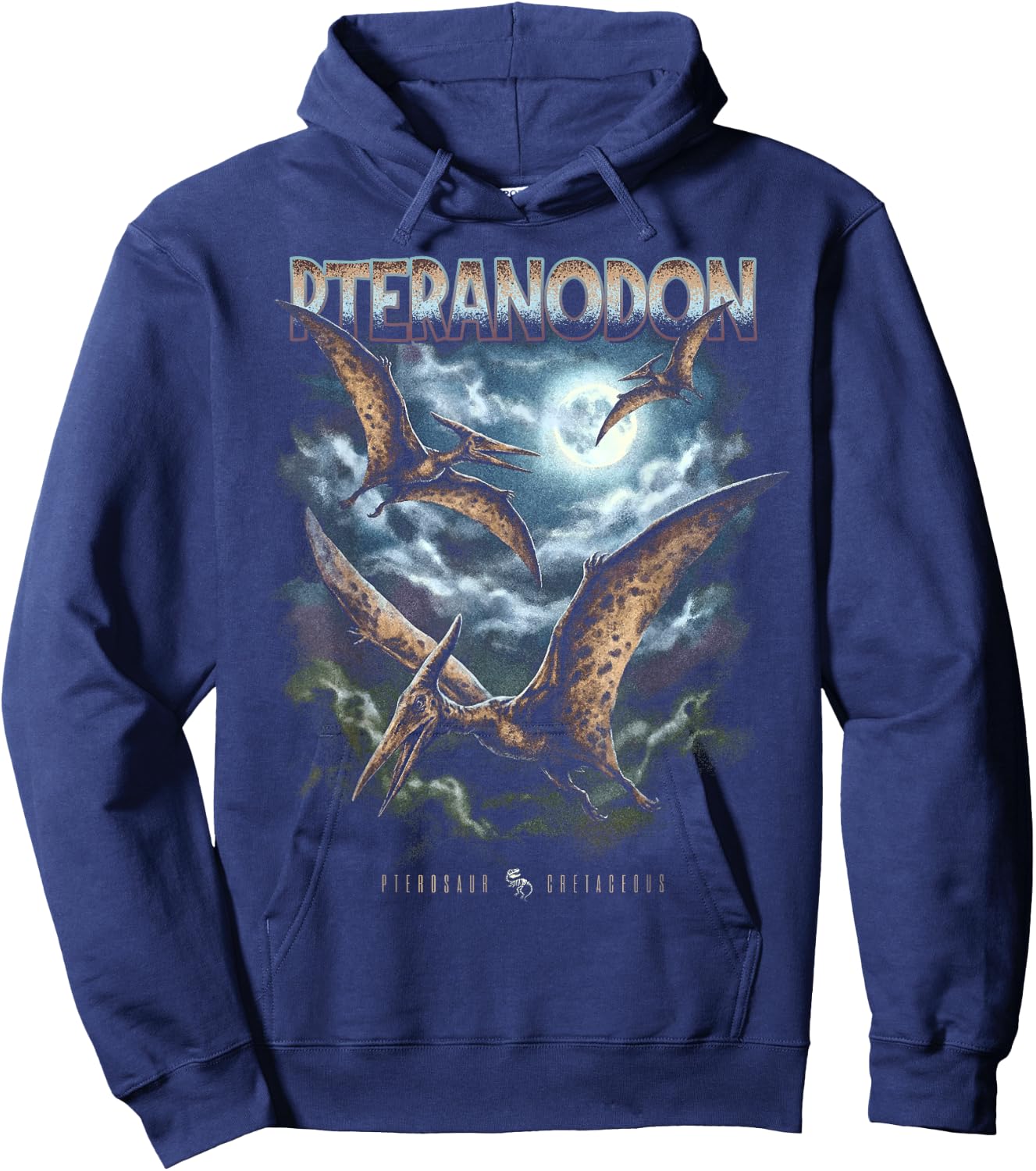 Vintage Pteranodon 90s Bootleg Dinosaur Prehistoric Dino Hoodie - Hoodie | Navy