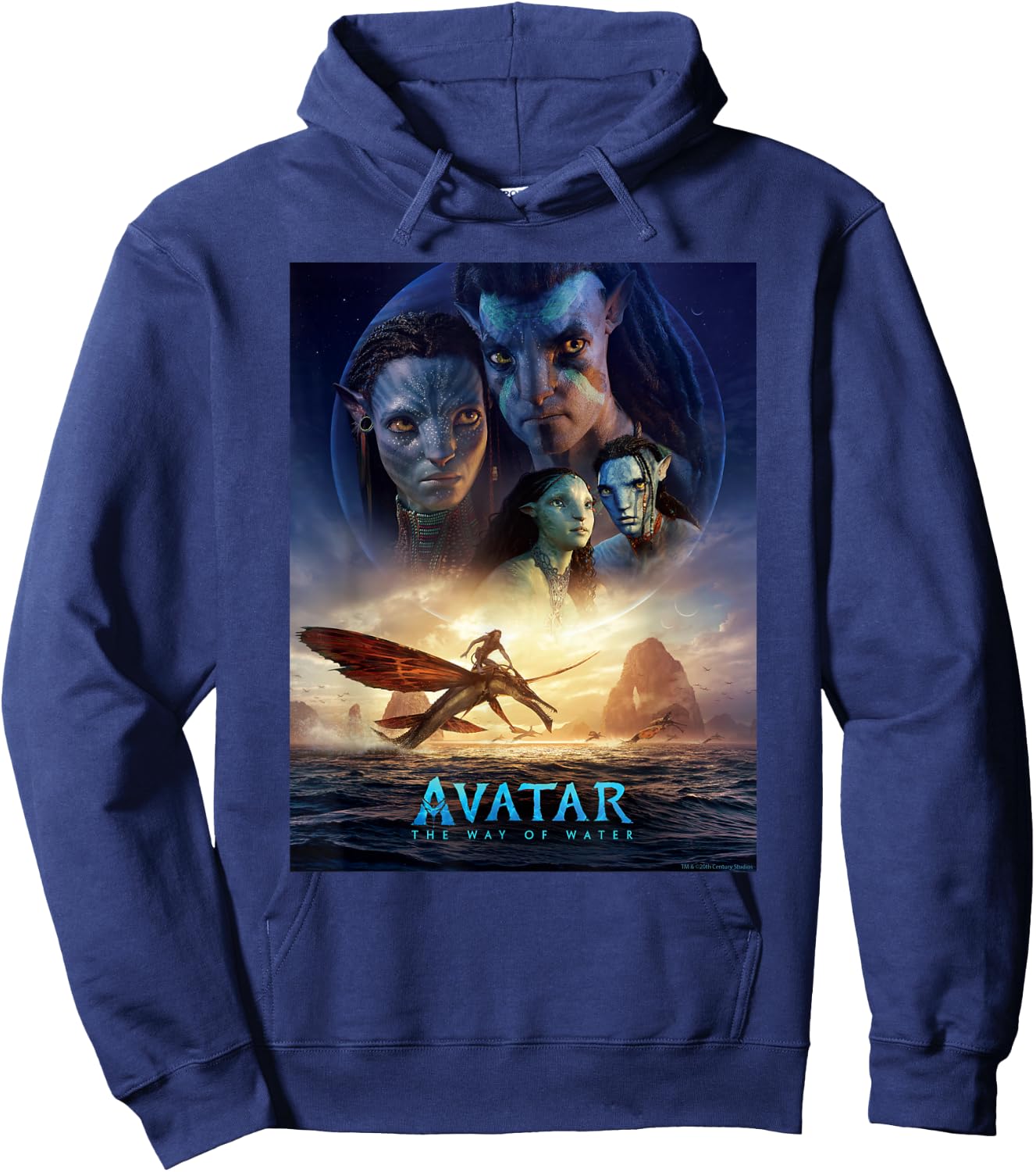 Avatar: The Way of Water Theatrical Movie Poster , black Hoodie - Hoodie | Navy