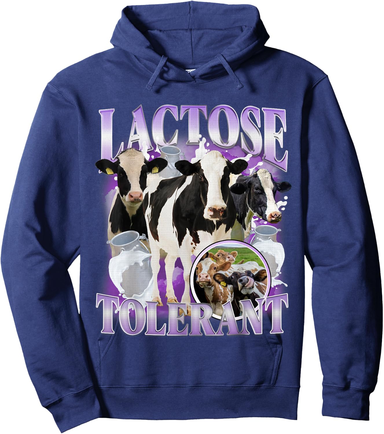 Lactose Tolerant Funny Gluten Intolerant Milk Lactose Meme Hoodie - Hoodie | Navy