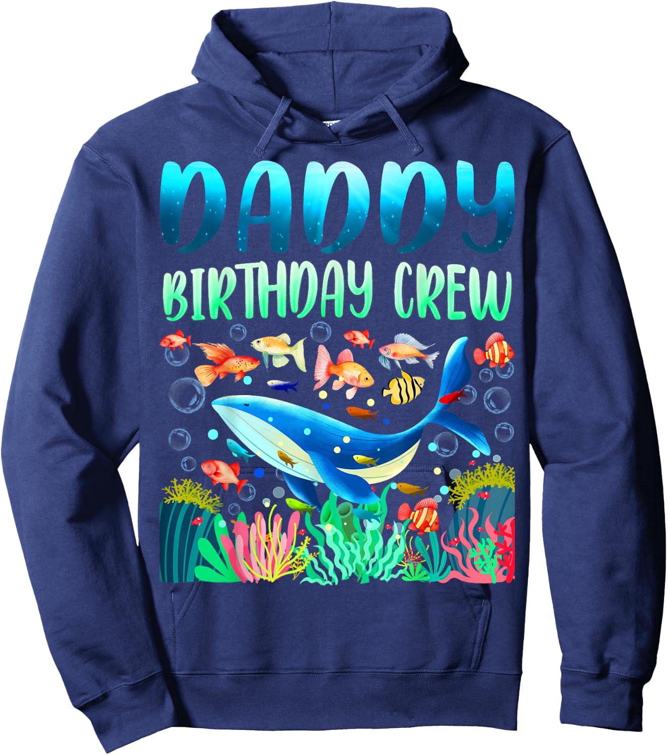 Daddy Of The Birthday Boy Sea Fish Ocean Animals Aquarium Hoodie - Hoodie | Navy