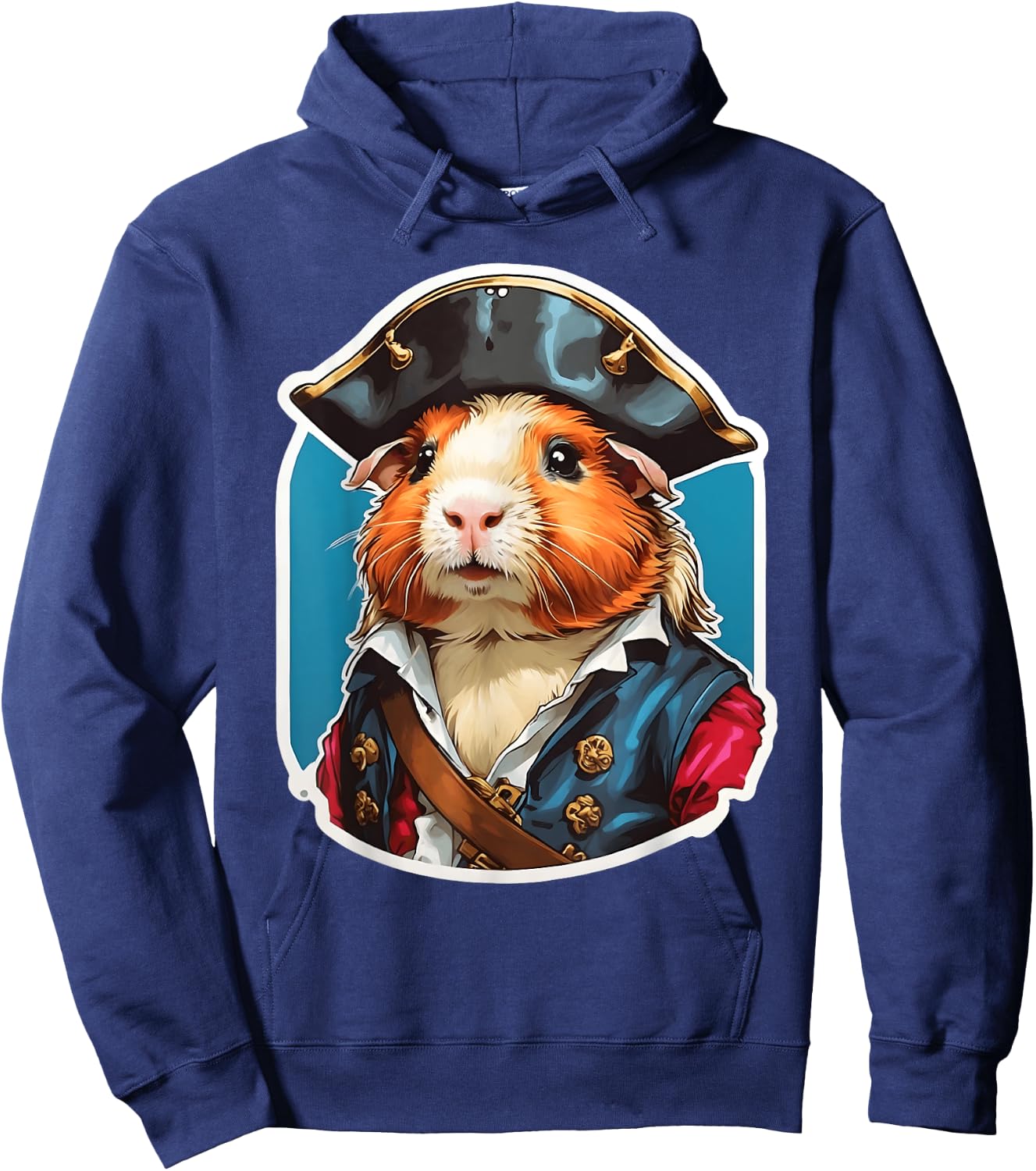 Guinea Pig Pirate Design - Adorable Pet in Pirate Attire Hoodie - Hoodie | Navy