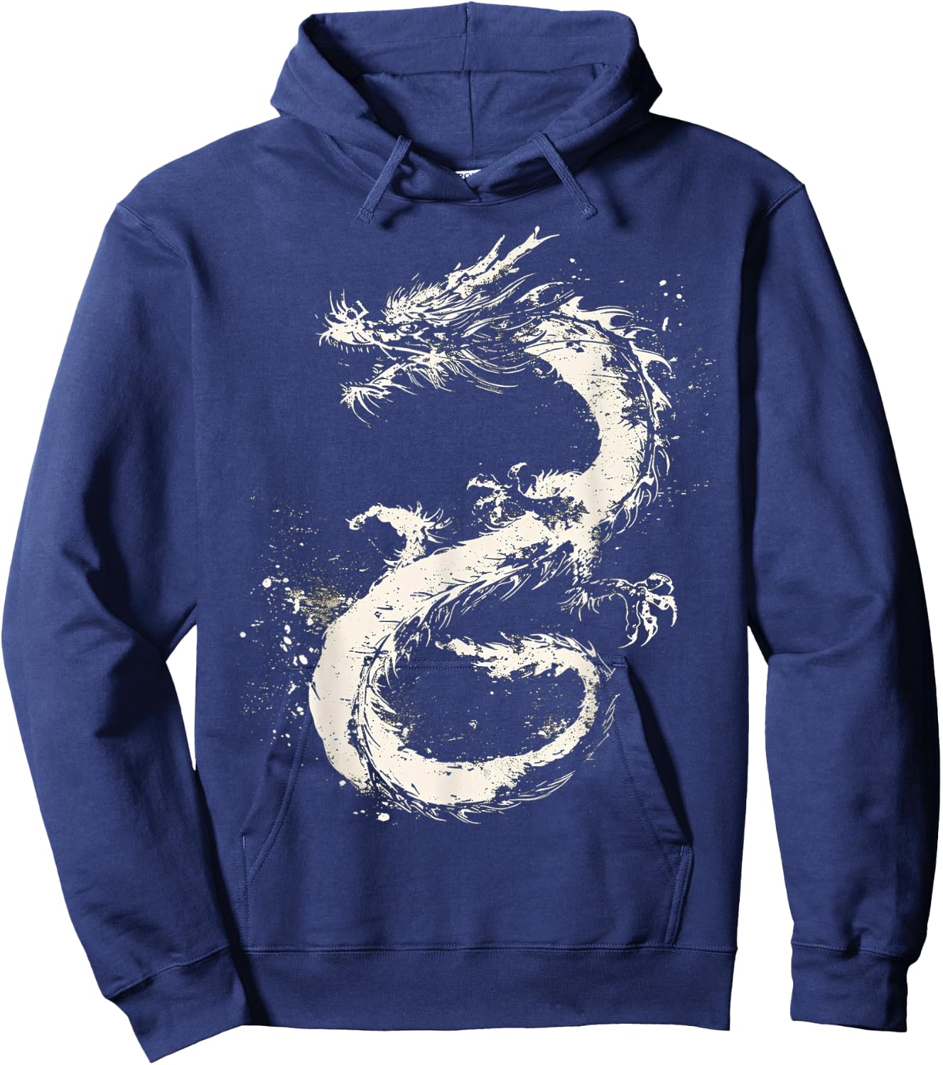 Dragon Drawing Painting Animal Art Graphic Dragon Hoodie - Hoodie | Navy