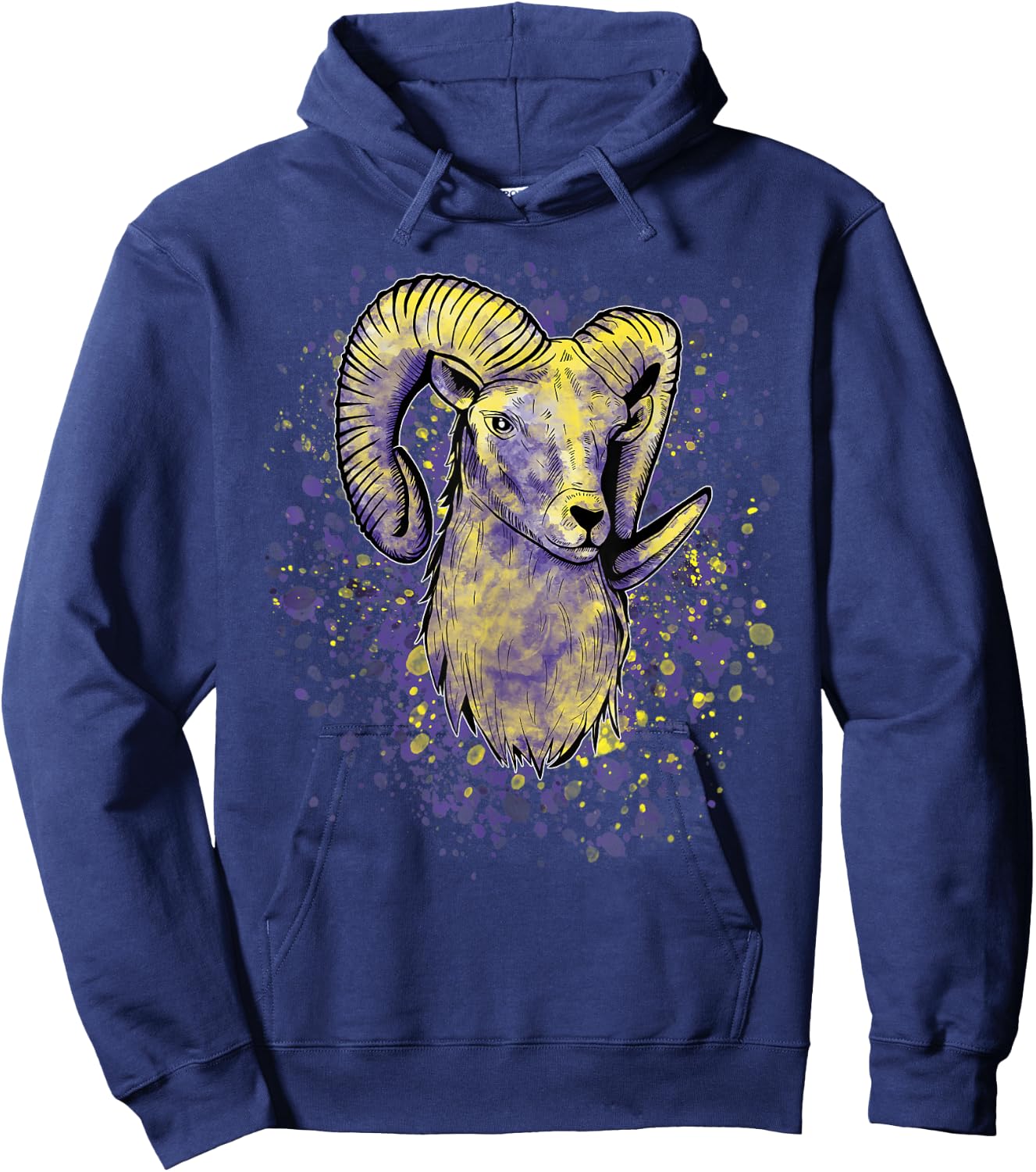 Widderkopf Astrologie Tierkreiszeichen Sternzeichen Widder Hoodie - Hoodie | Navy
