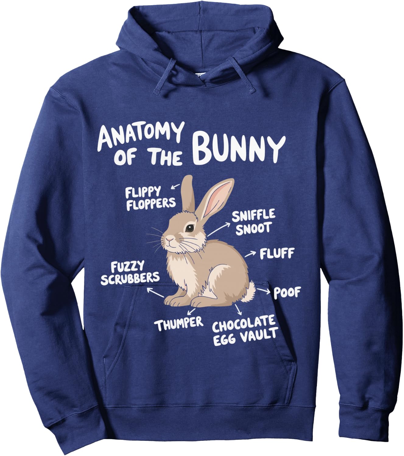 Rabbit Anatomy Bunny Lover Animal Pet Owner Hoodie - Hoodie | Navy