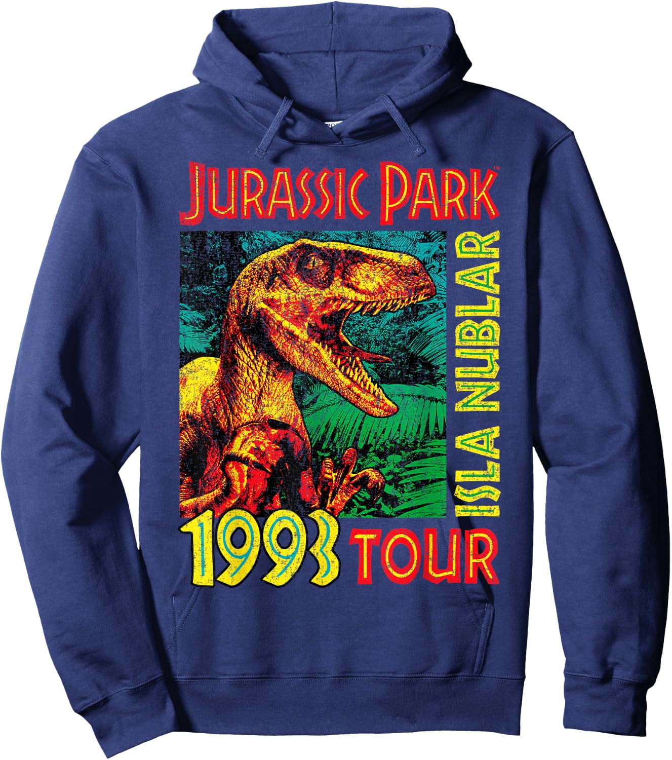 Jurassic Park Isla Nublar 1993 Tour Poster Hoodie - Hoodie | Navy