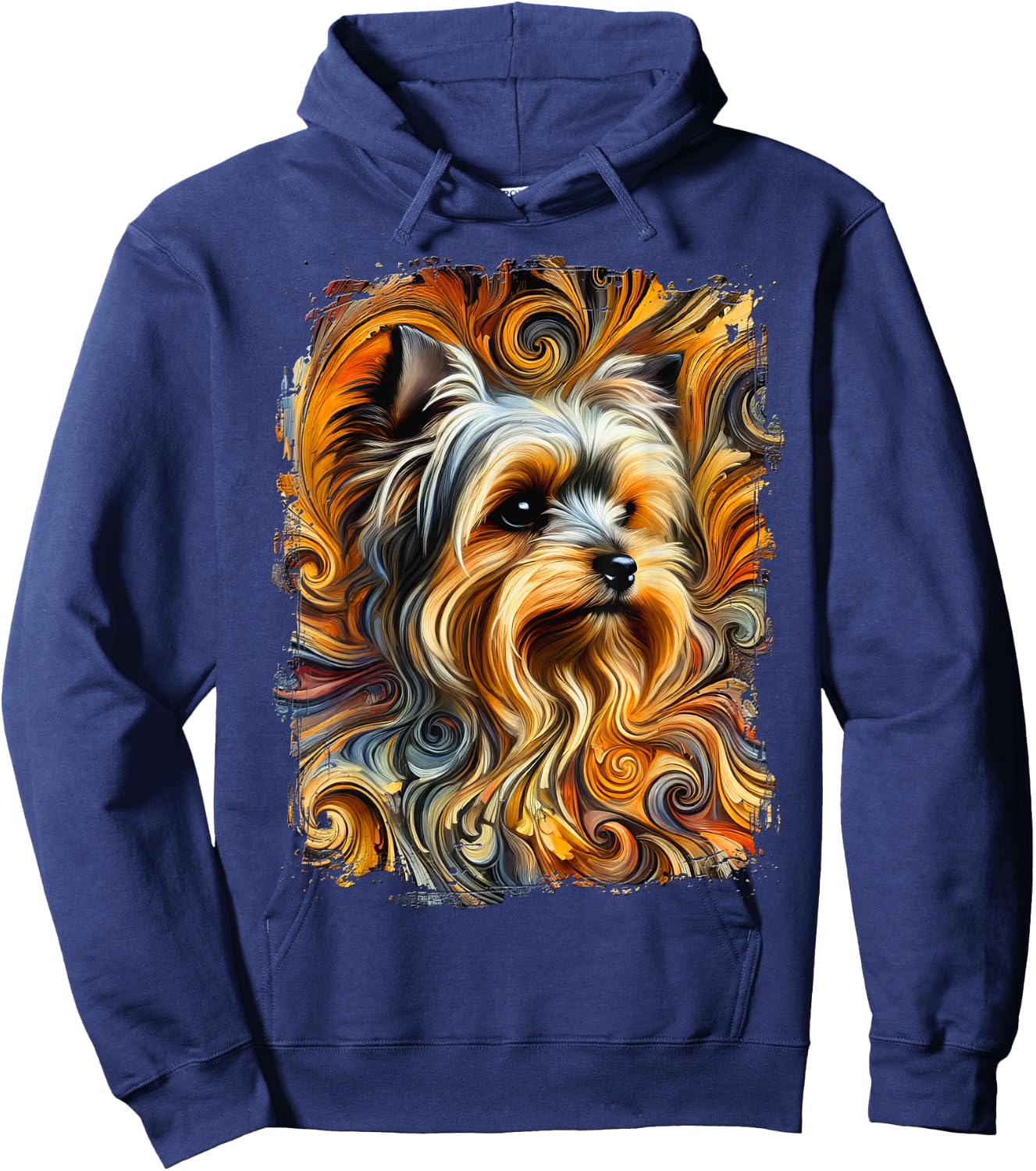 Cute Yorkshire Terrier Colourful Artwork Hoodie - Hoodie | Navy