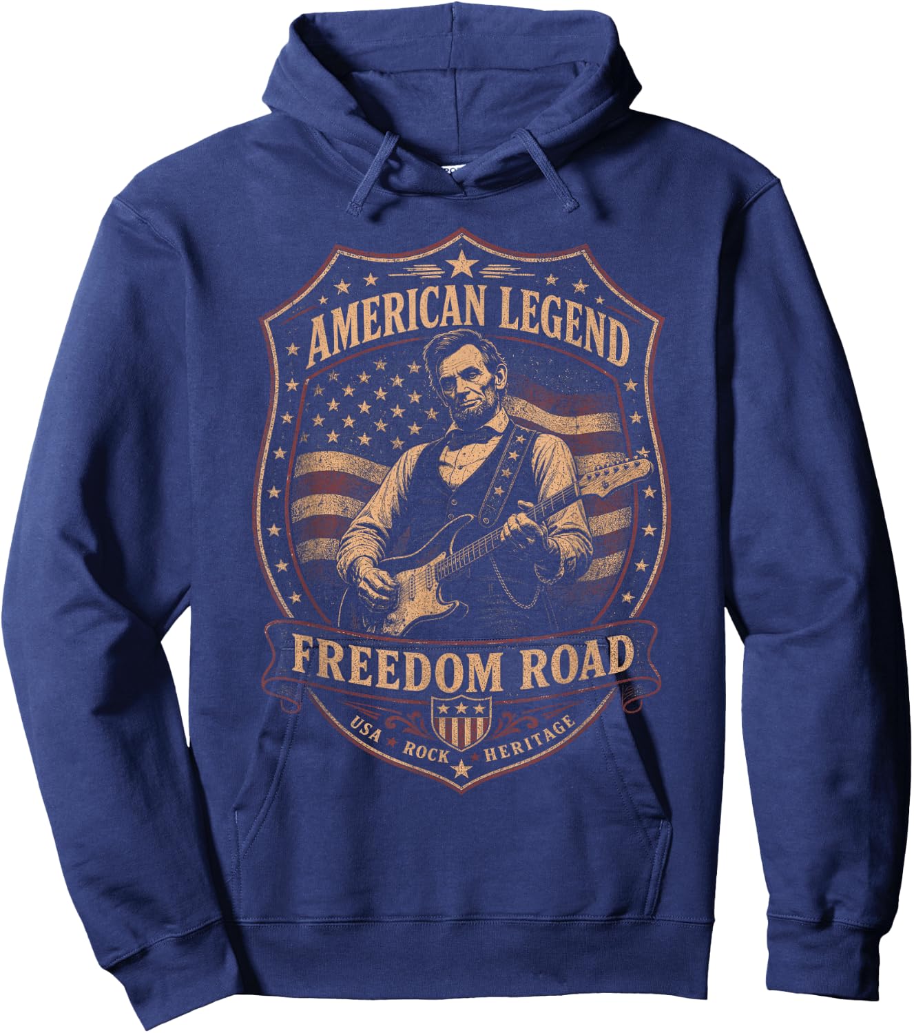 USA250 American Legend Freedom Road USA Rock Lincoln Hoodie - Hoodie | Navy