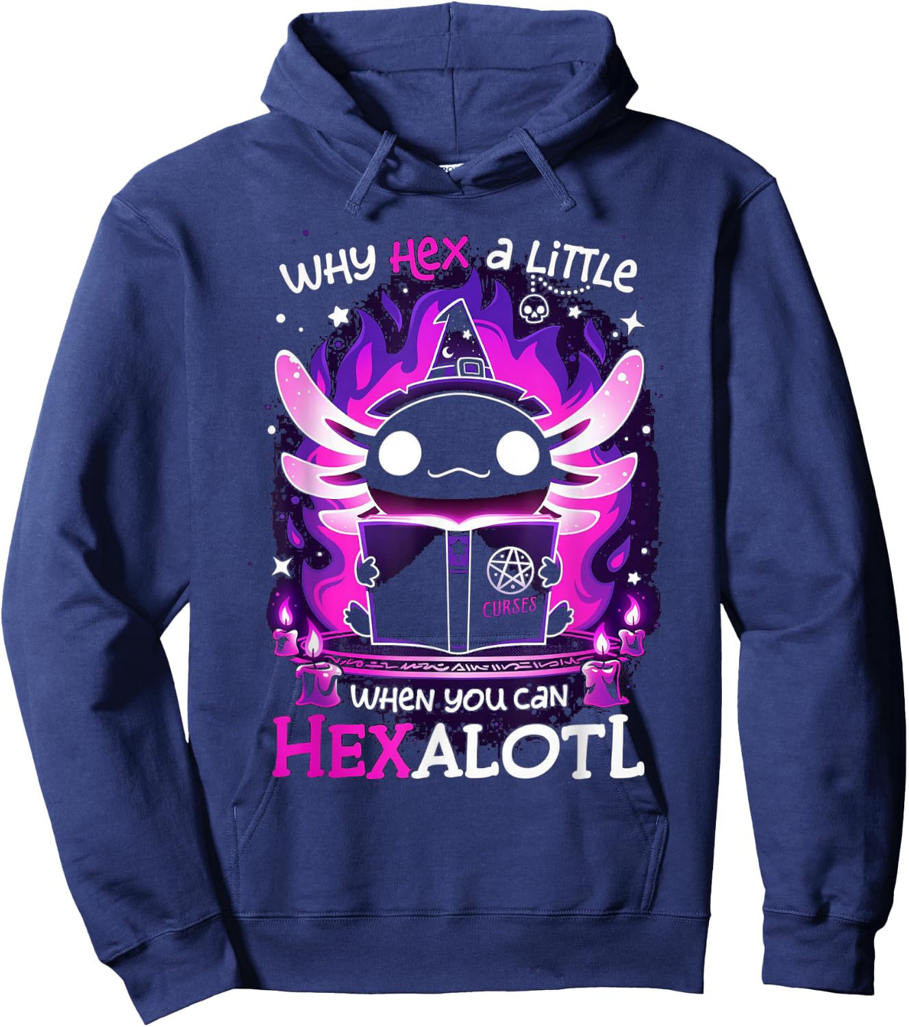 why hex a little when u can hex alotl Axolotl halloween Hoodie - Hoodie | Navy