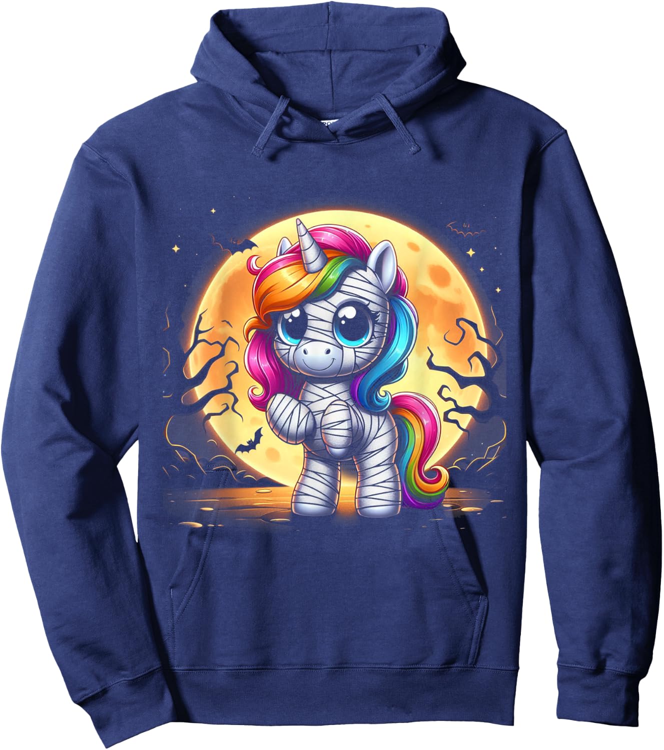Mummy Unicorn Halloween Shirt Girls Unicorn Halloween Hoodie - Hoodie | Navy