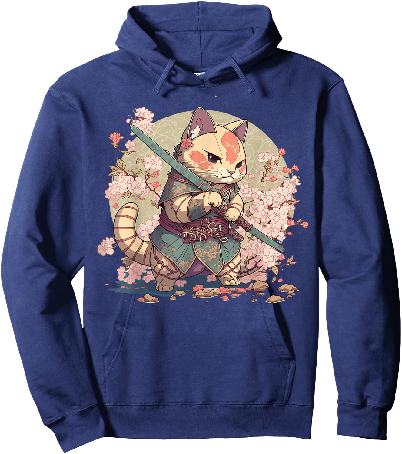 Samurai Cat Warrior Japanische Ninja Katze Kawaii Hoodie - Hoodie | Navy