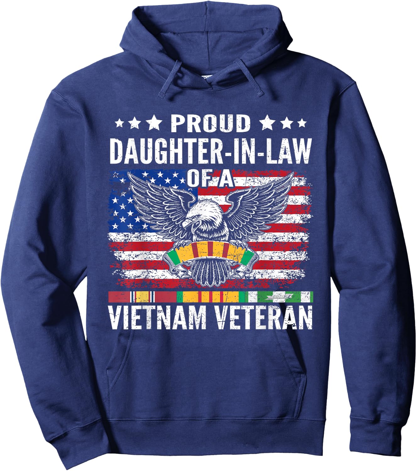 Proud Daughter-In-Law Of A Vietnam Veteran Family Matching Hoodie - Hoodie | Navy