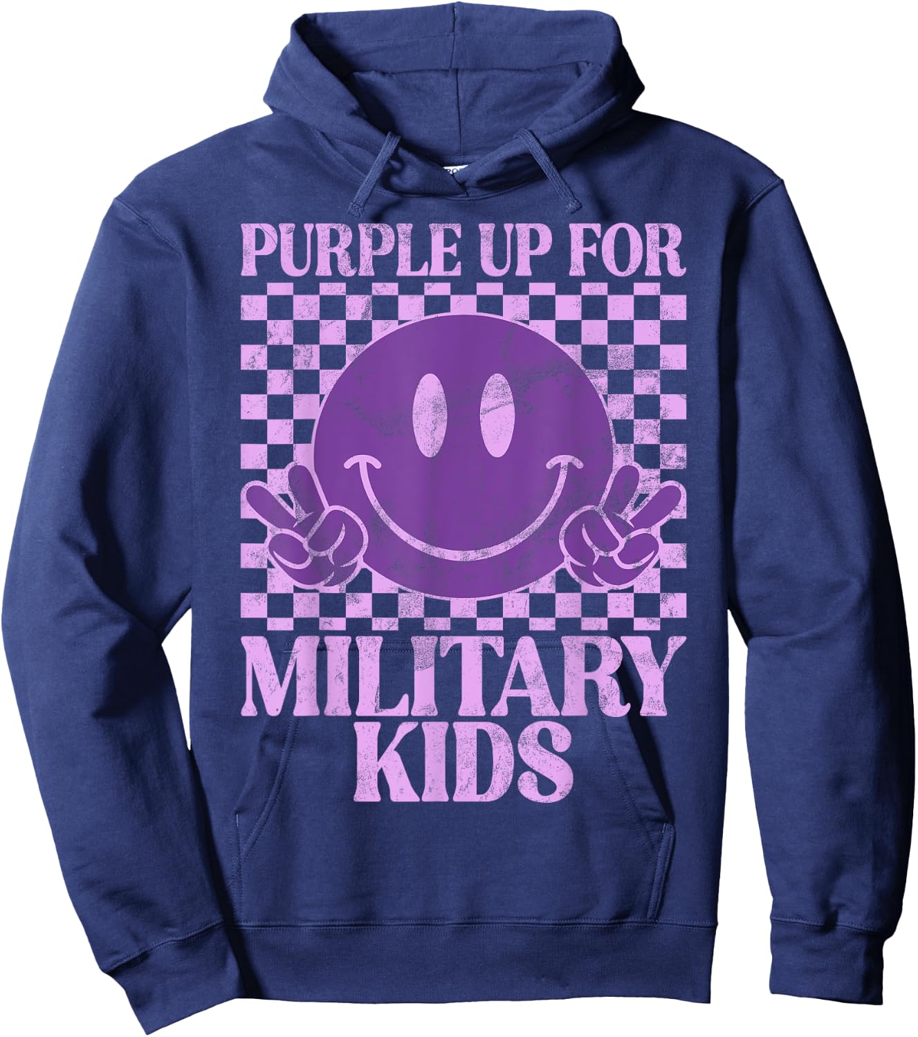 Purple Up For Military Kids, Militärkind, Violett Hoodie - Hoodie | Navy