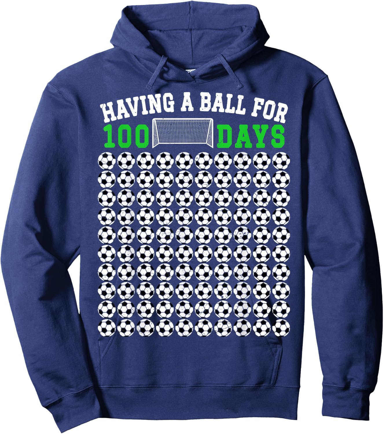 100 Days Of School Soccer 100th Day Of School For Boys Kids Hoodie - Hoodie | Navy