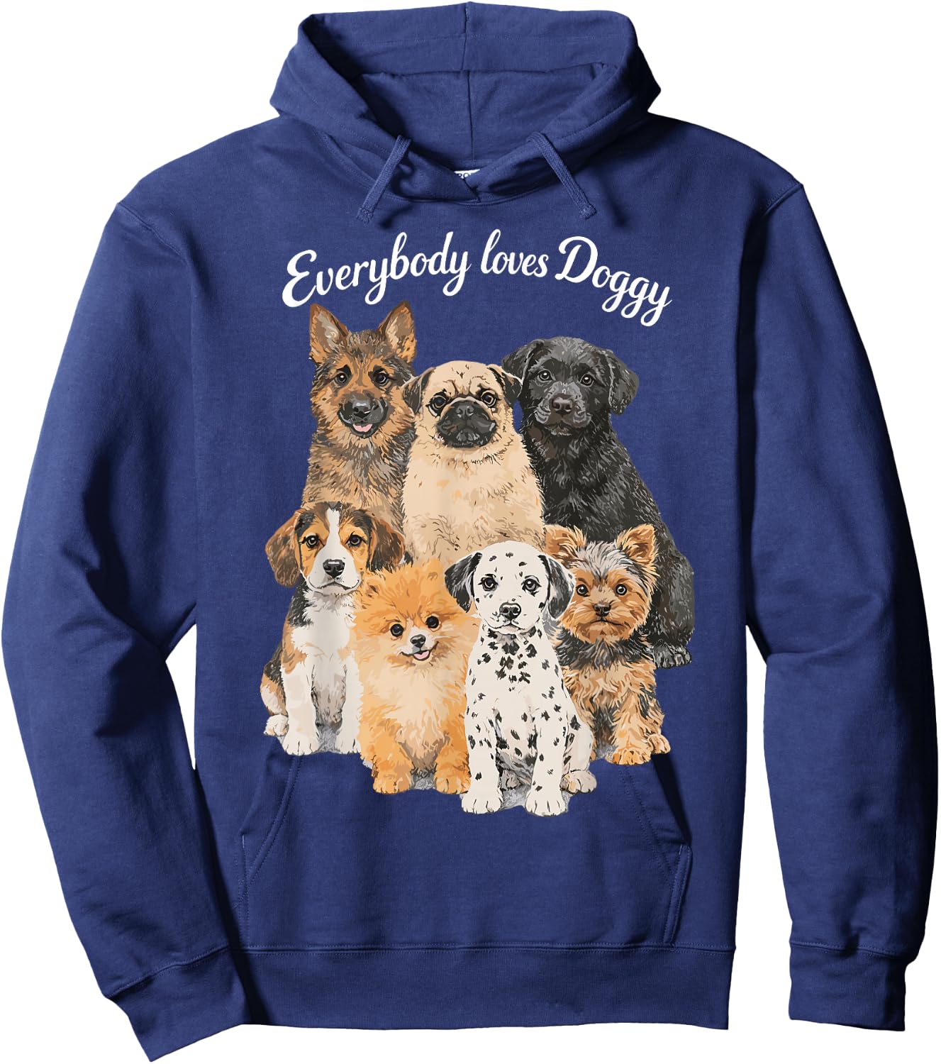 Everybody Loves Doggy - Hund Lustig Hundeliebhaber Hunde Hoodie - Hoodie | Navy