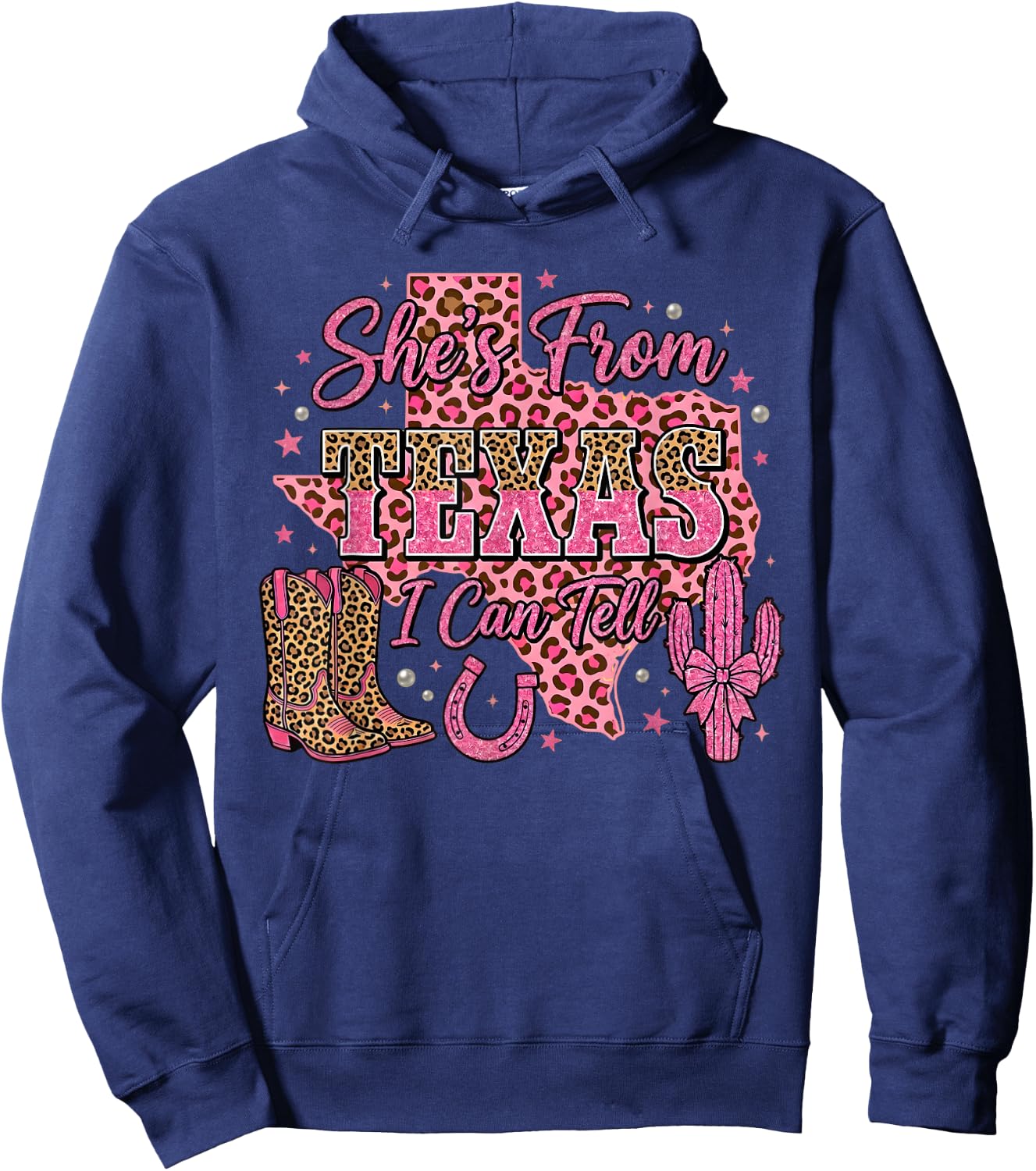 She's from Texas I Can Tell Retro Vintage Texas's Girl Roots Hoodie - Hoodie | Navy
