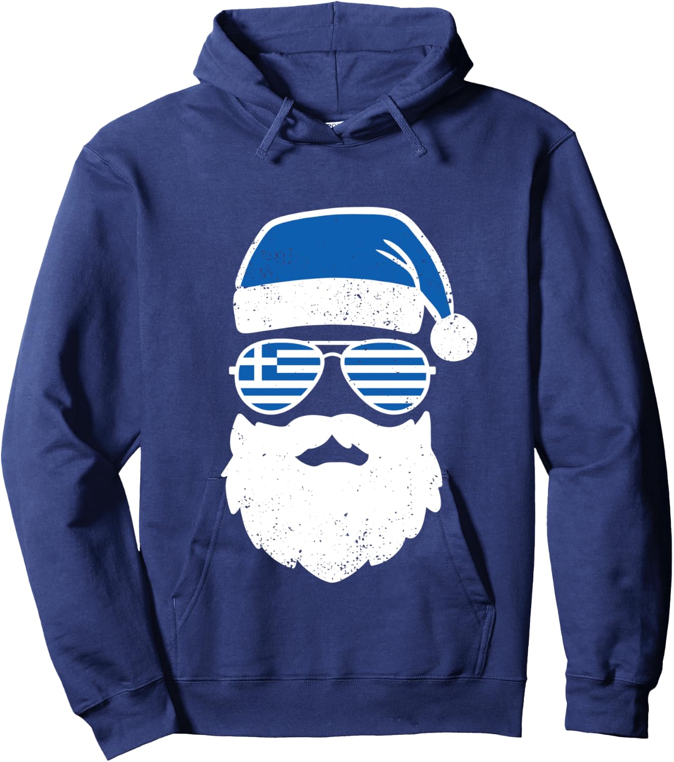 Greek Orthodox Christmas Santa Claus Greece Flag Greek Hoodie - Hoodie | Navy