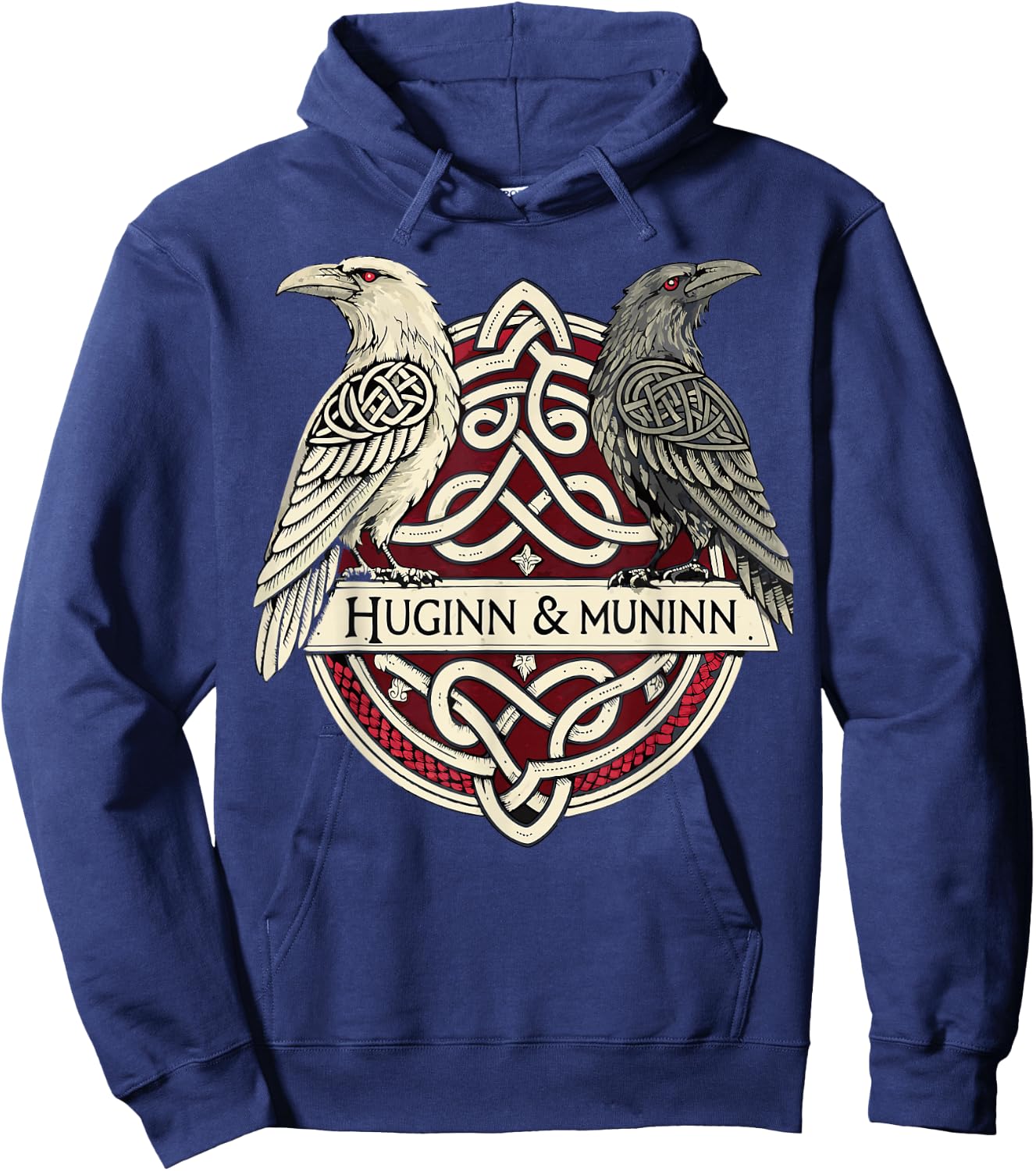 Norse Raven Knotwork – Huginn & Muninn Viking Mythology Hoodie - Hoodie | Navy