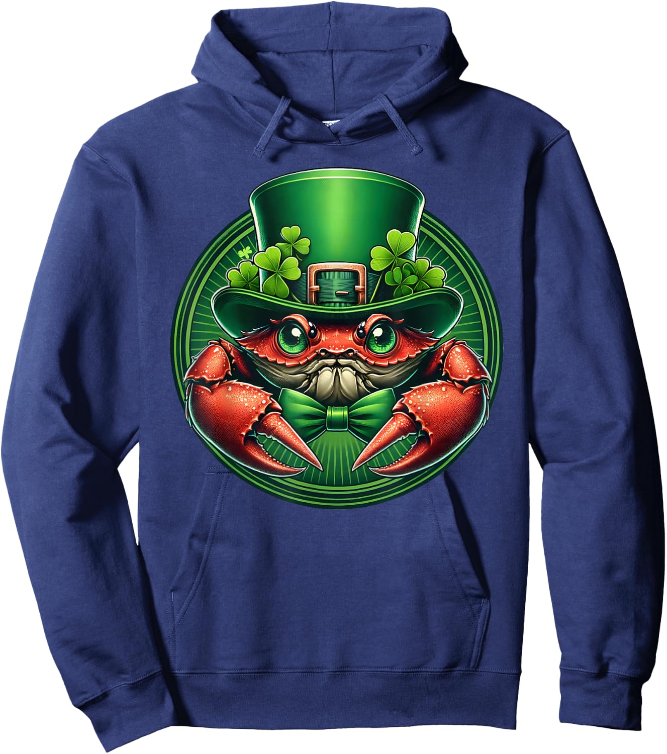 Funny Leprechaun Crab St Patricks Day Kids Men Women Hoodie - Hoodie | Navy